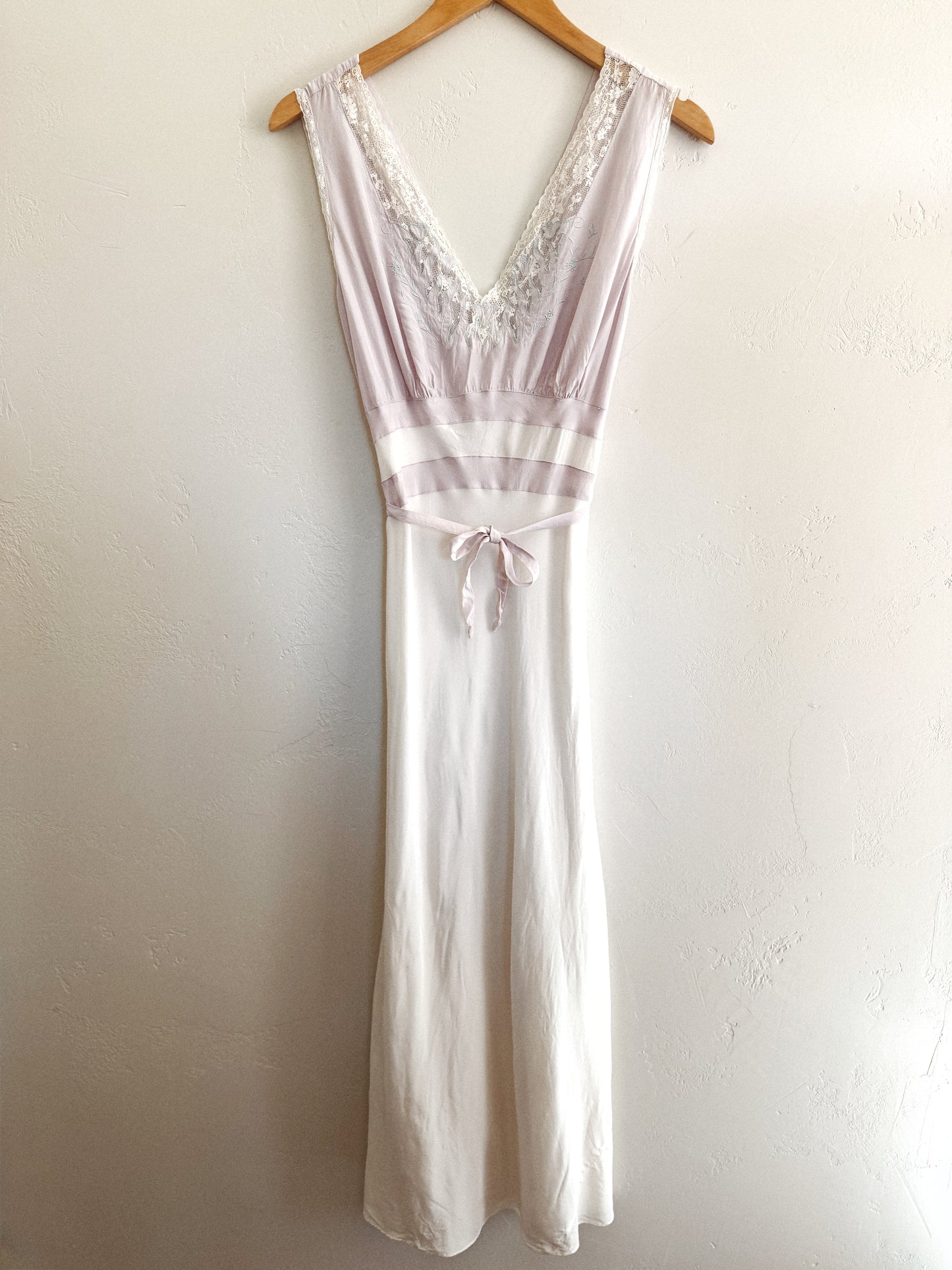 1940s Lavender + Periwinkle Floral Slip Dress- S/M