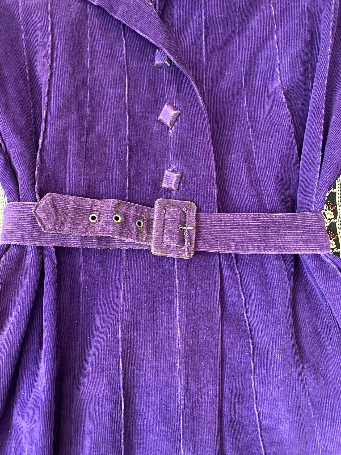 1930s/40s Purple Faded Corduroy Belted Jacket- M/L