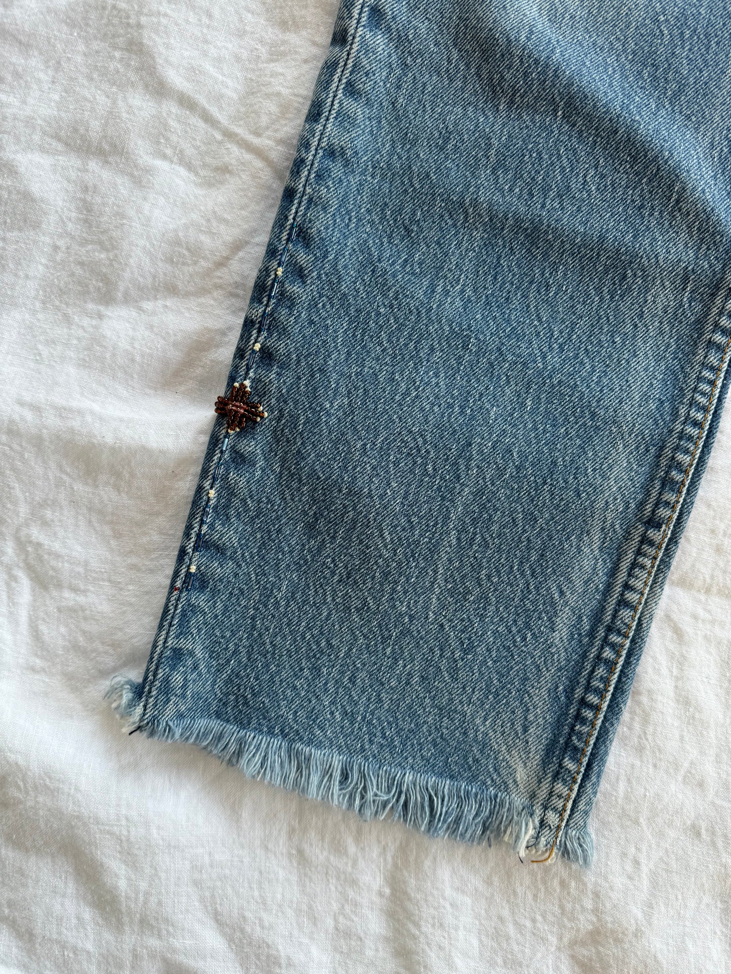 1974 Beaded Levi’s Medium Wash 501s- 28 x 29.5