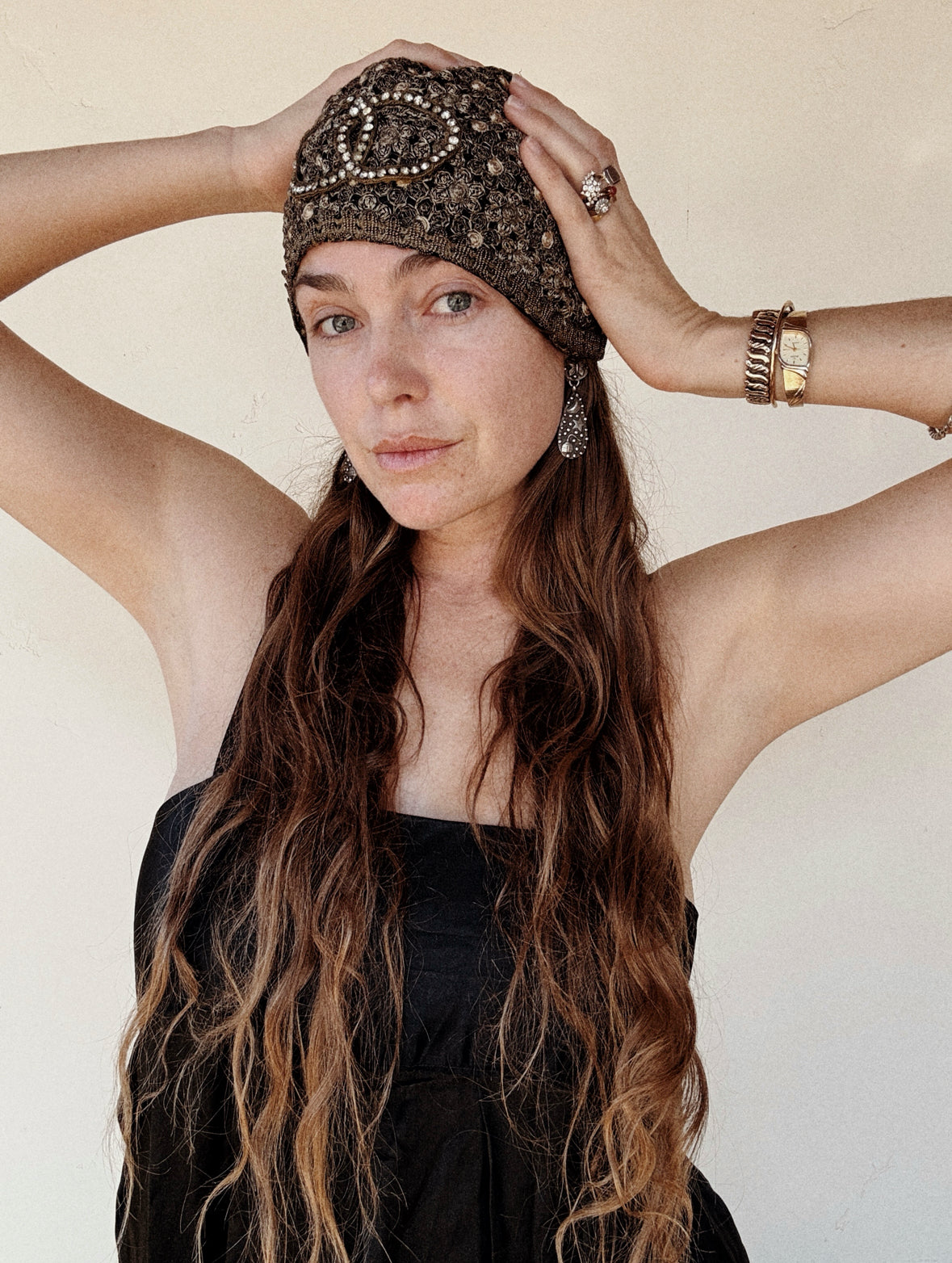 1920s Lamé Rhinestone Turban