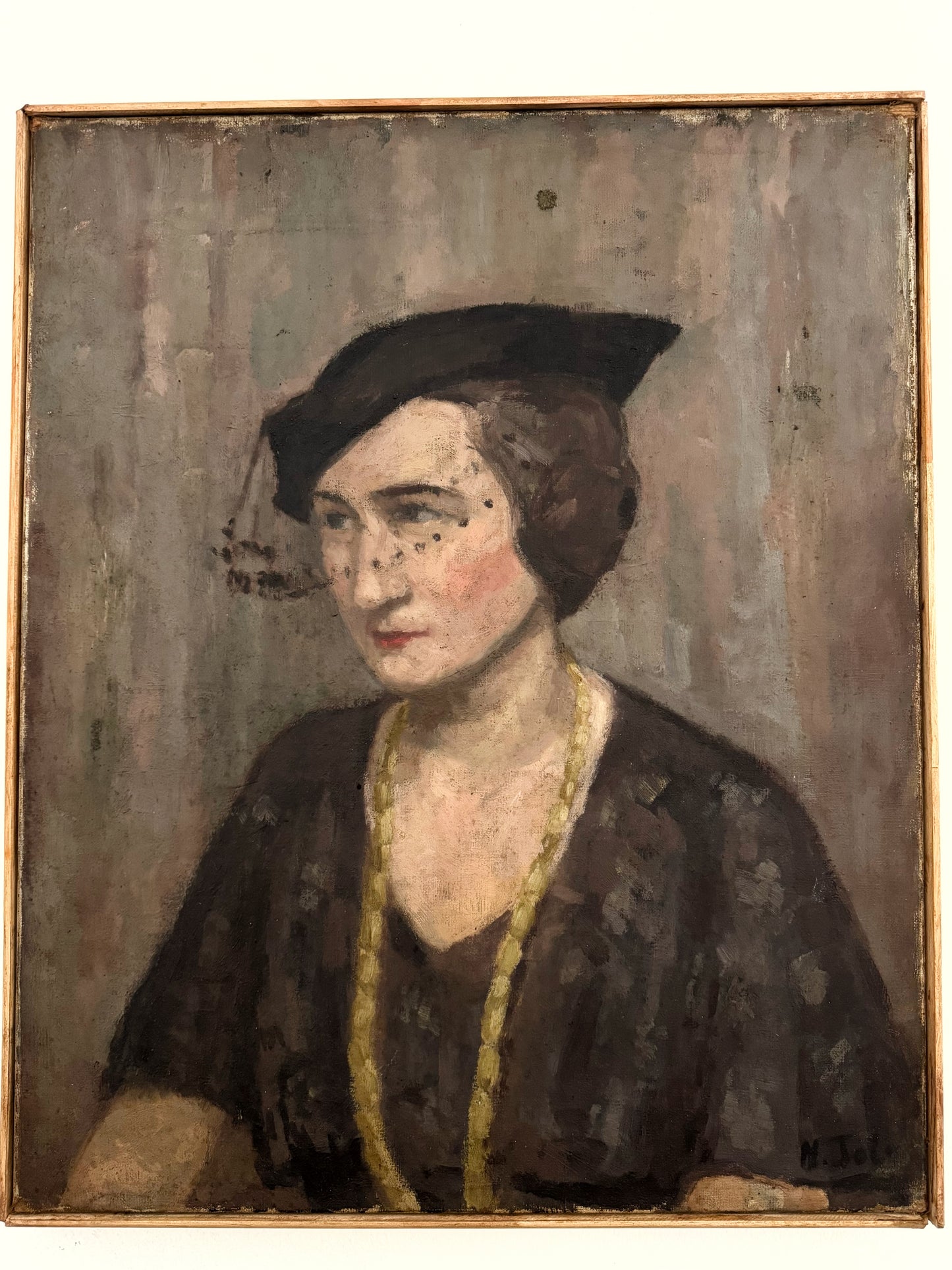1930s Portrait of a Woman. Oil on Canvas. Signed- 25 x 20”