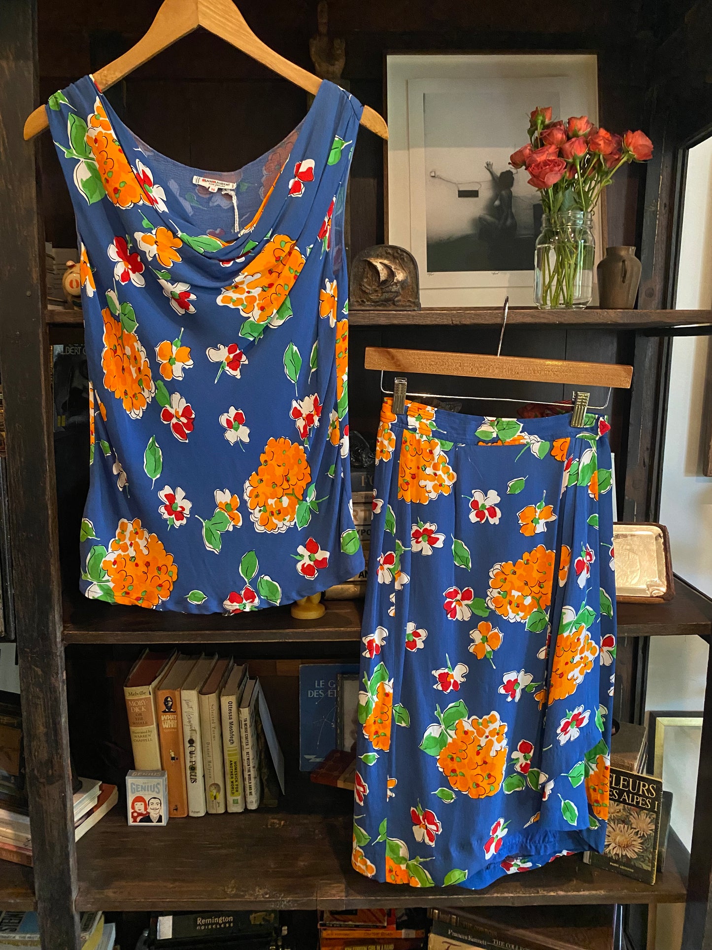 1980s Saint Laurent Rive Gauche Floral Sarong Set- S