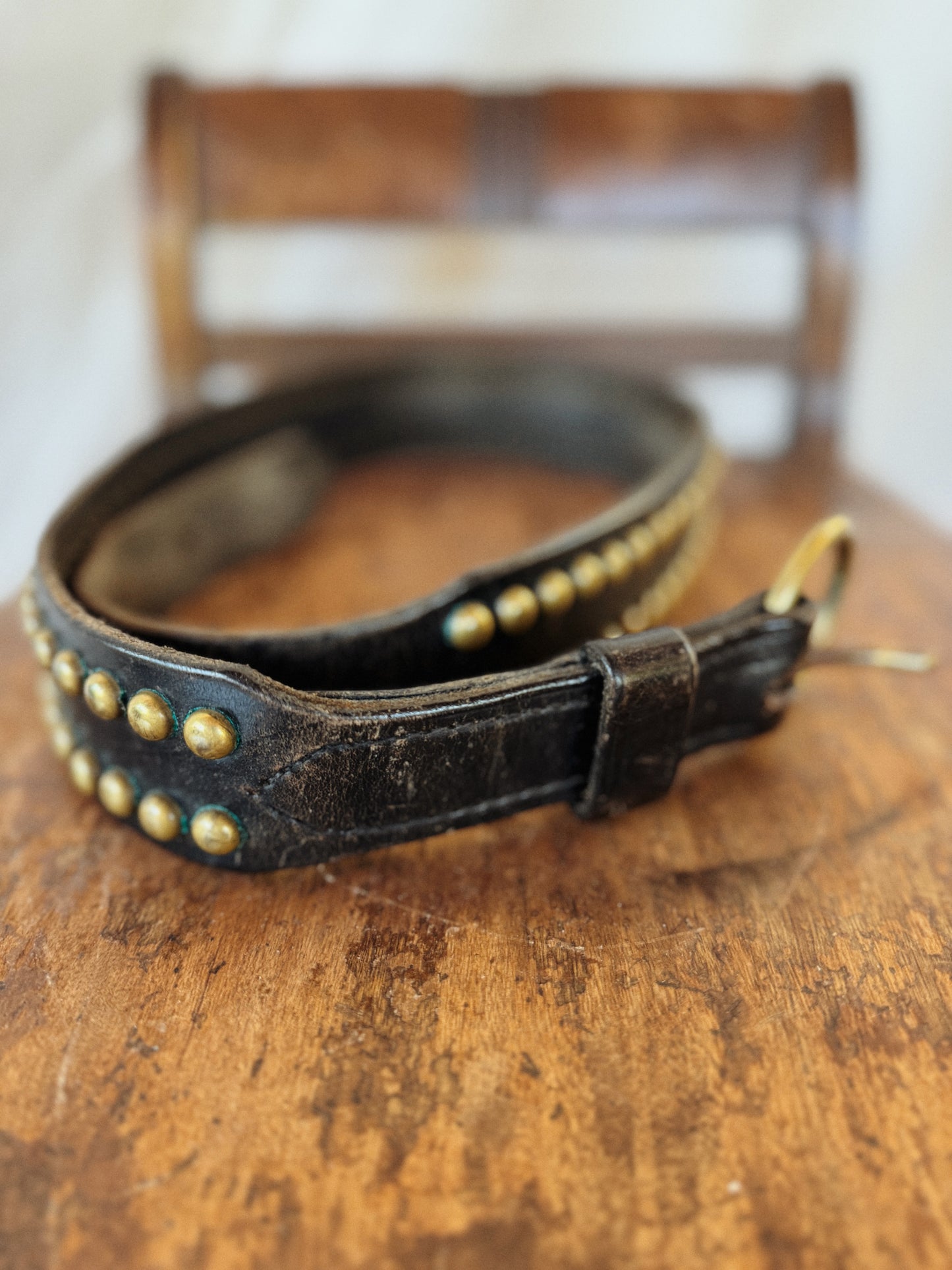 1950s/60s Studded Leather Moto Belt