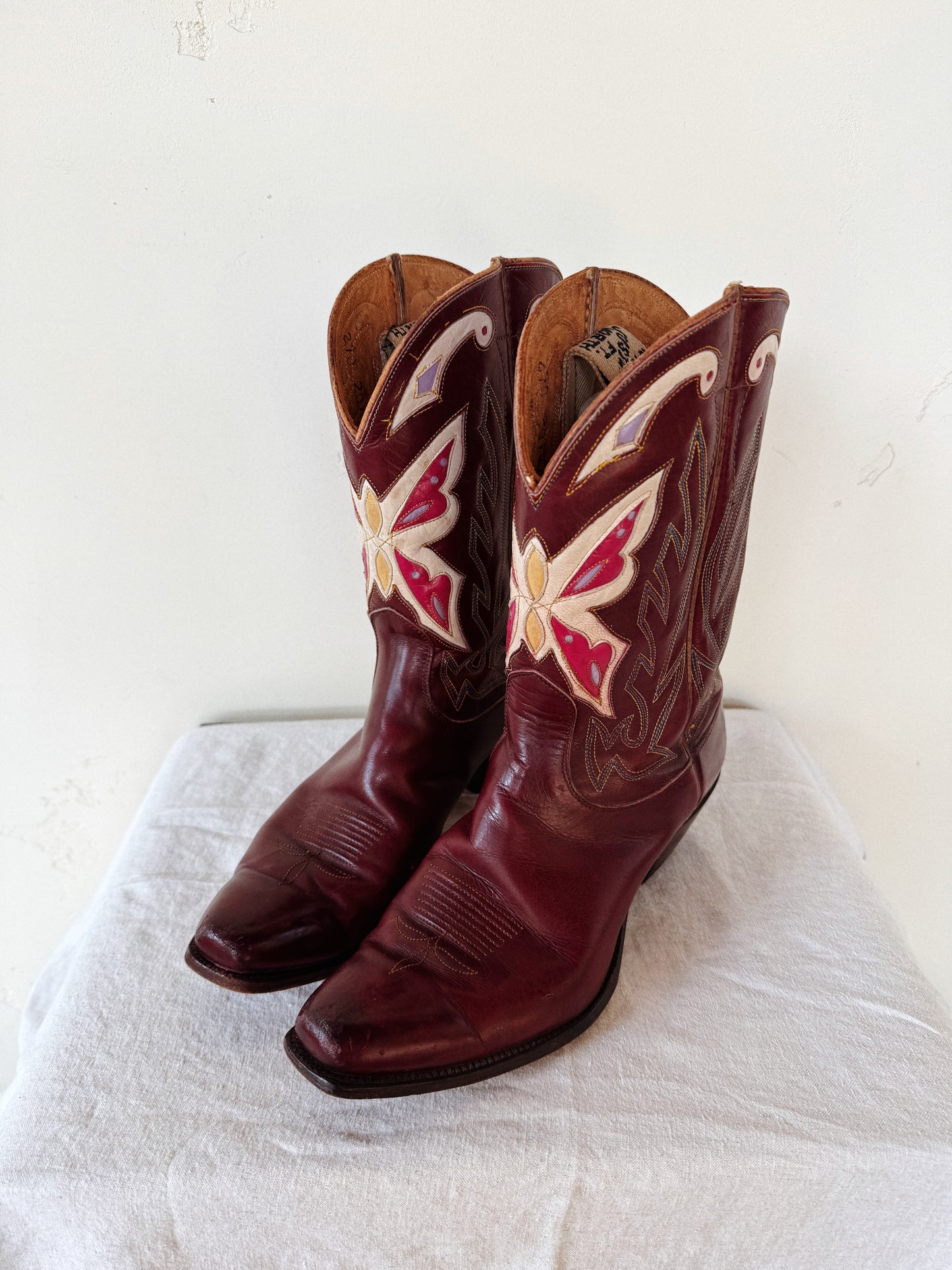 1940s Rare Butterfly Justin Inlay Pee Wee Boots- 6