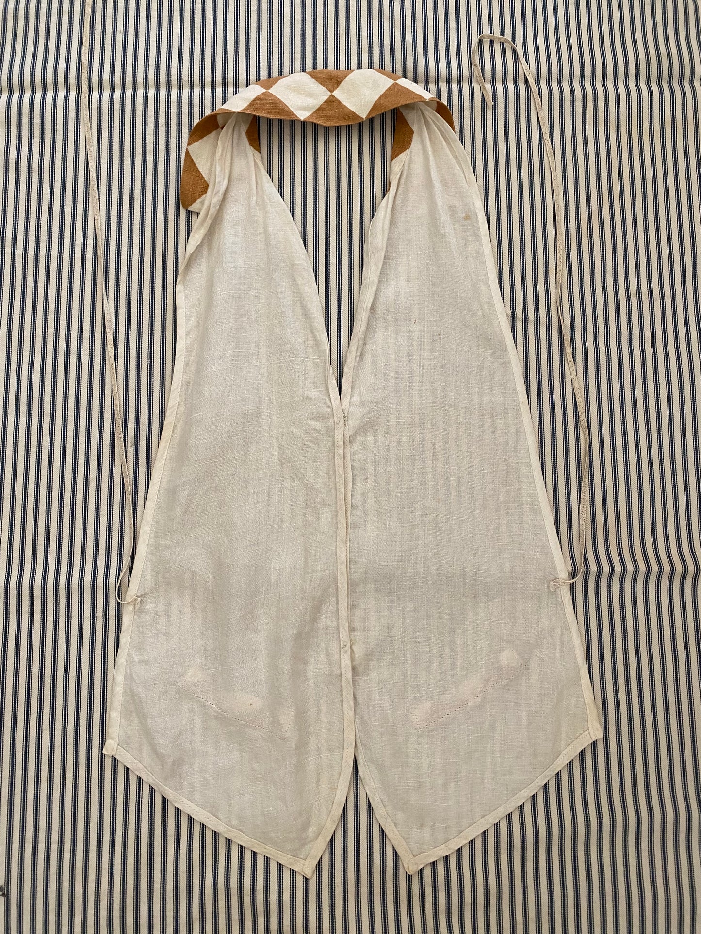 1930s Novelty Checkered Cotton Linen Dicky- S/M