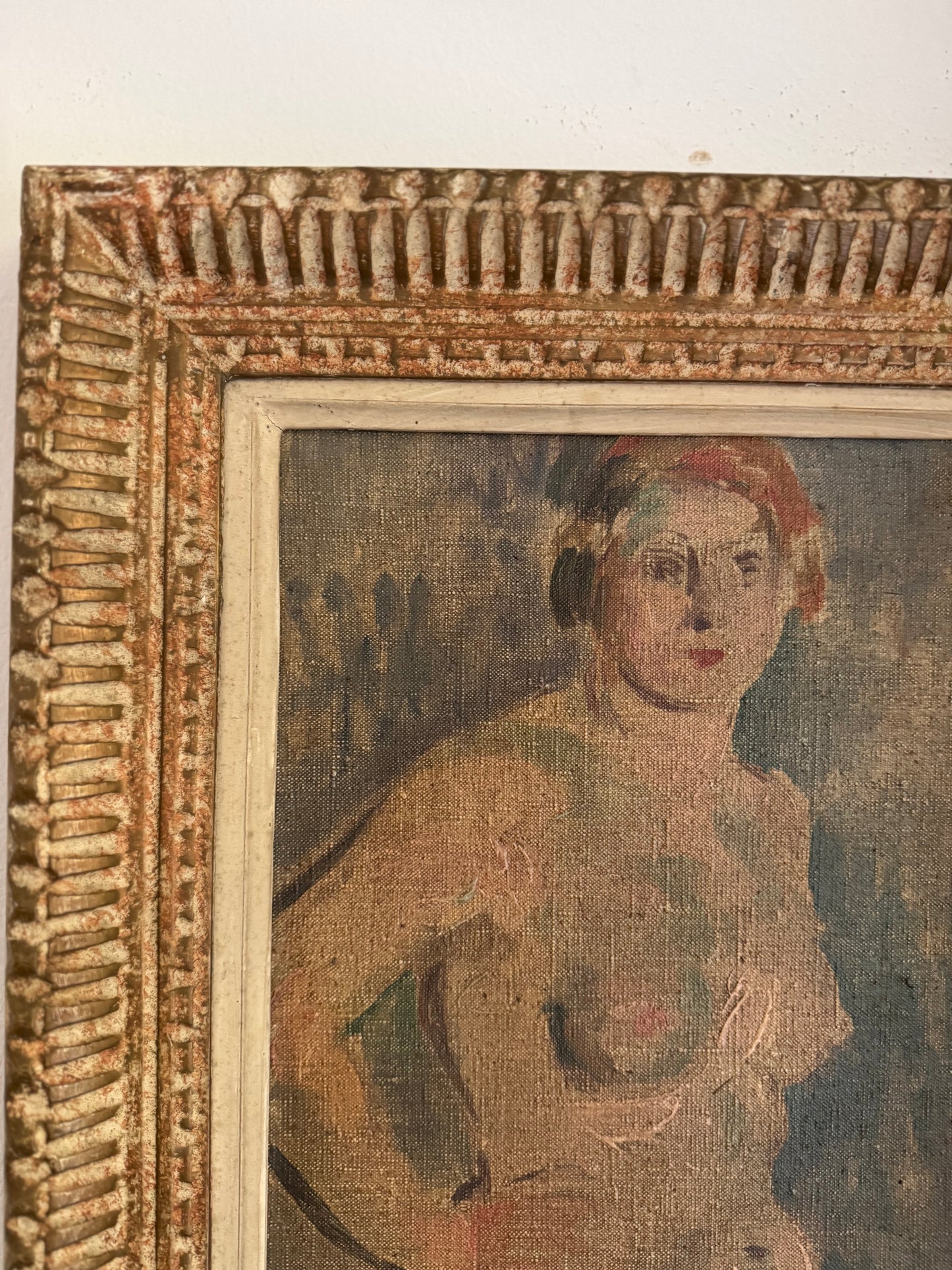 1920s/30s Expressionist Pale Blue Nude- 17 x 14”