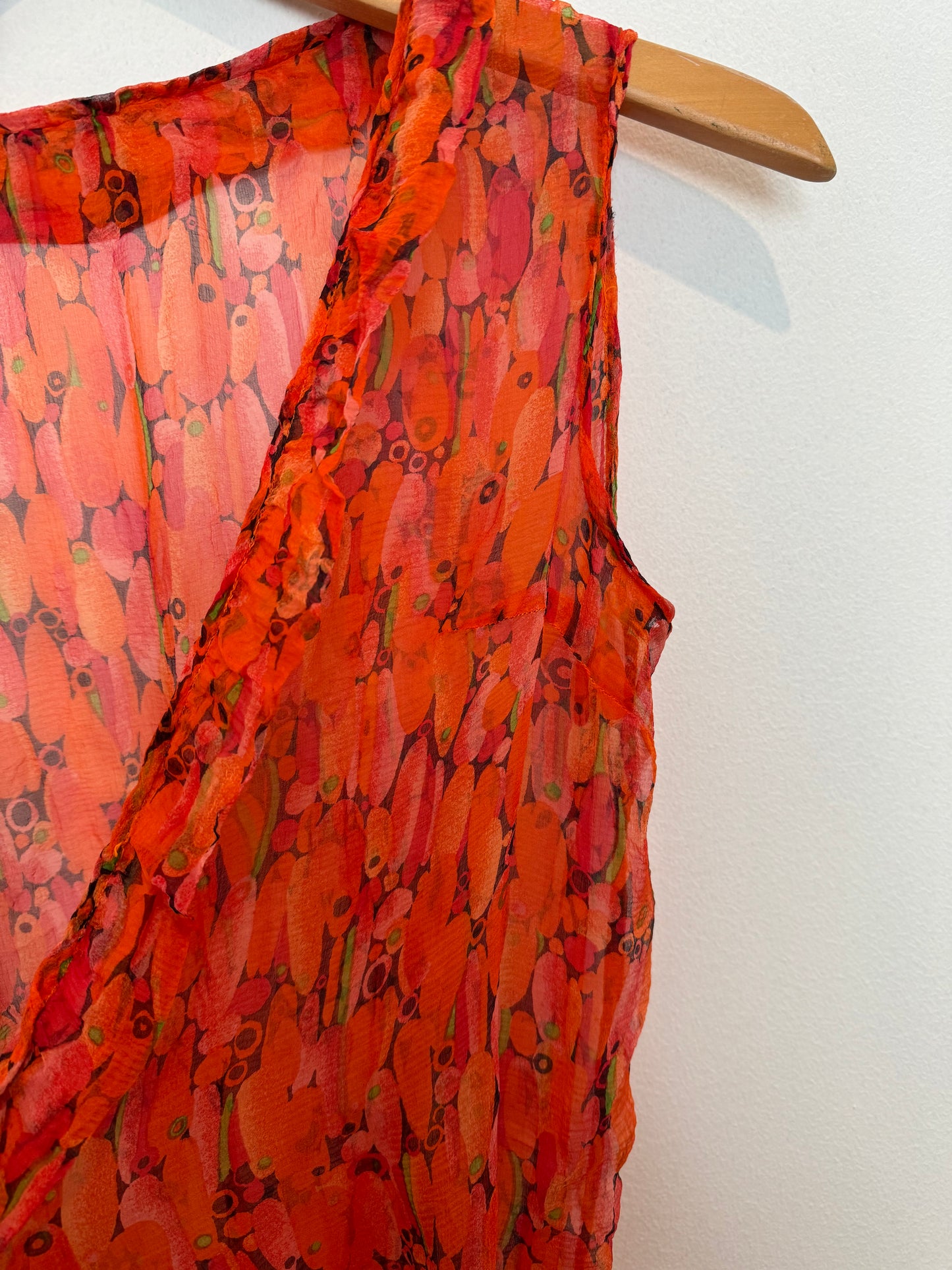 Antique 1920s Avant Garde Italian Silk Chiffon Wrap Top- S-M