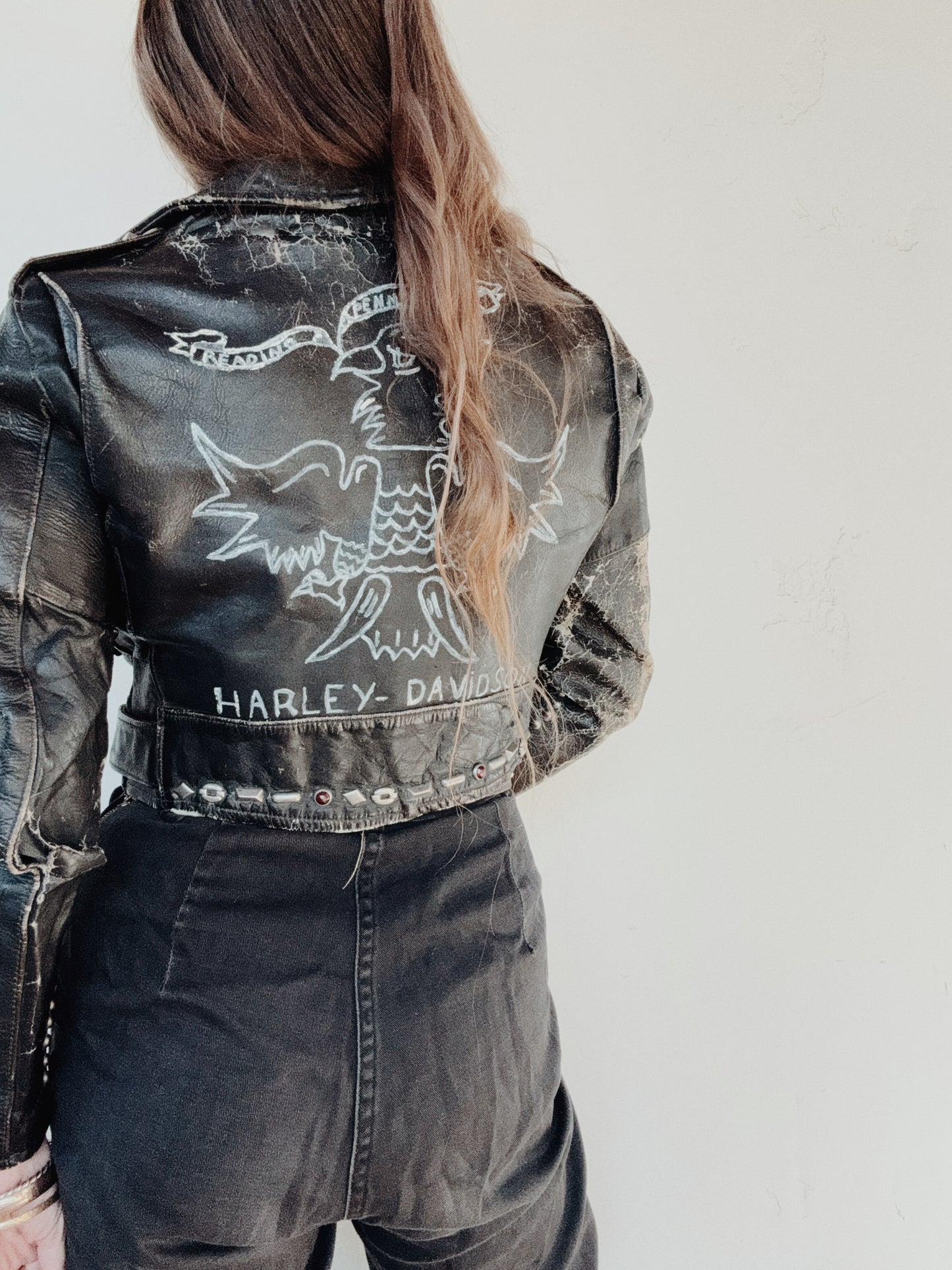 1950s Harley Davidson Cycle Queen w/ Studs + Original Artwork- S/M