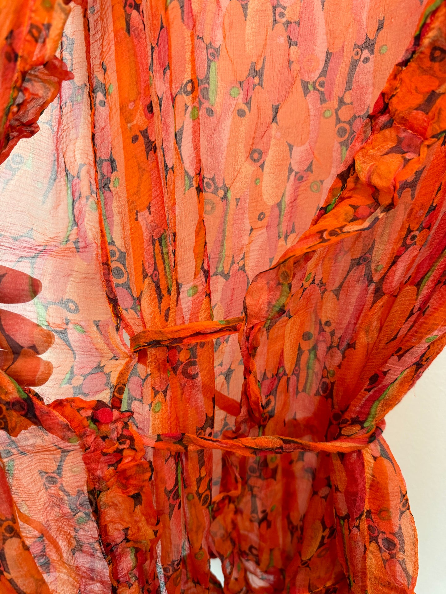 Antique 1920s Avant Garde Italian Silk Chiffon Wrap Top- S-M