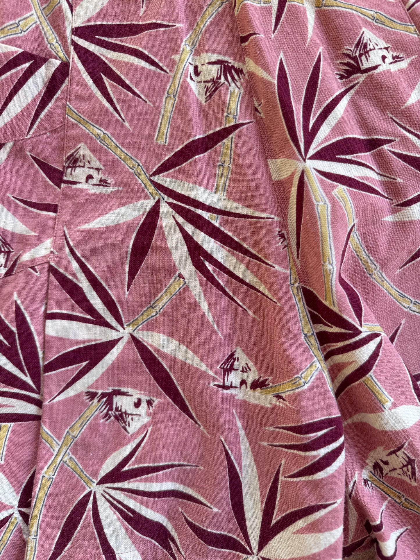 1940s Mauve + Burgundy Side Button Playsuit- S/M