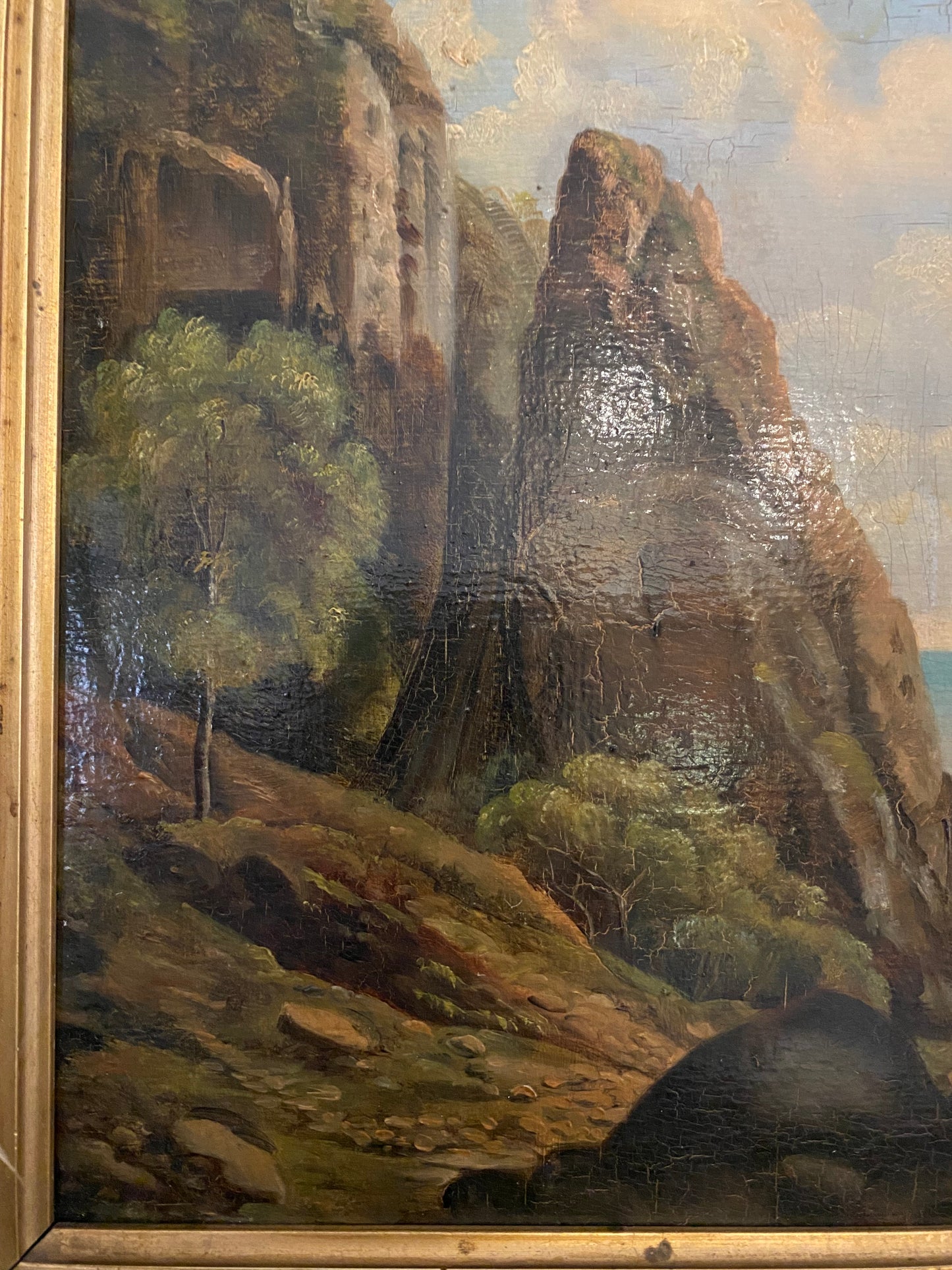 19th Century Antique Danish Seascape Oil Painting- 10x13”