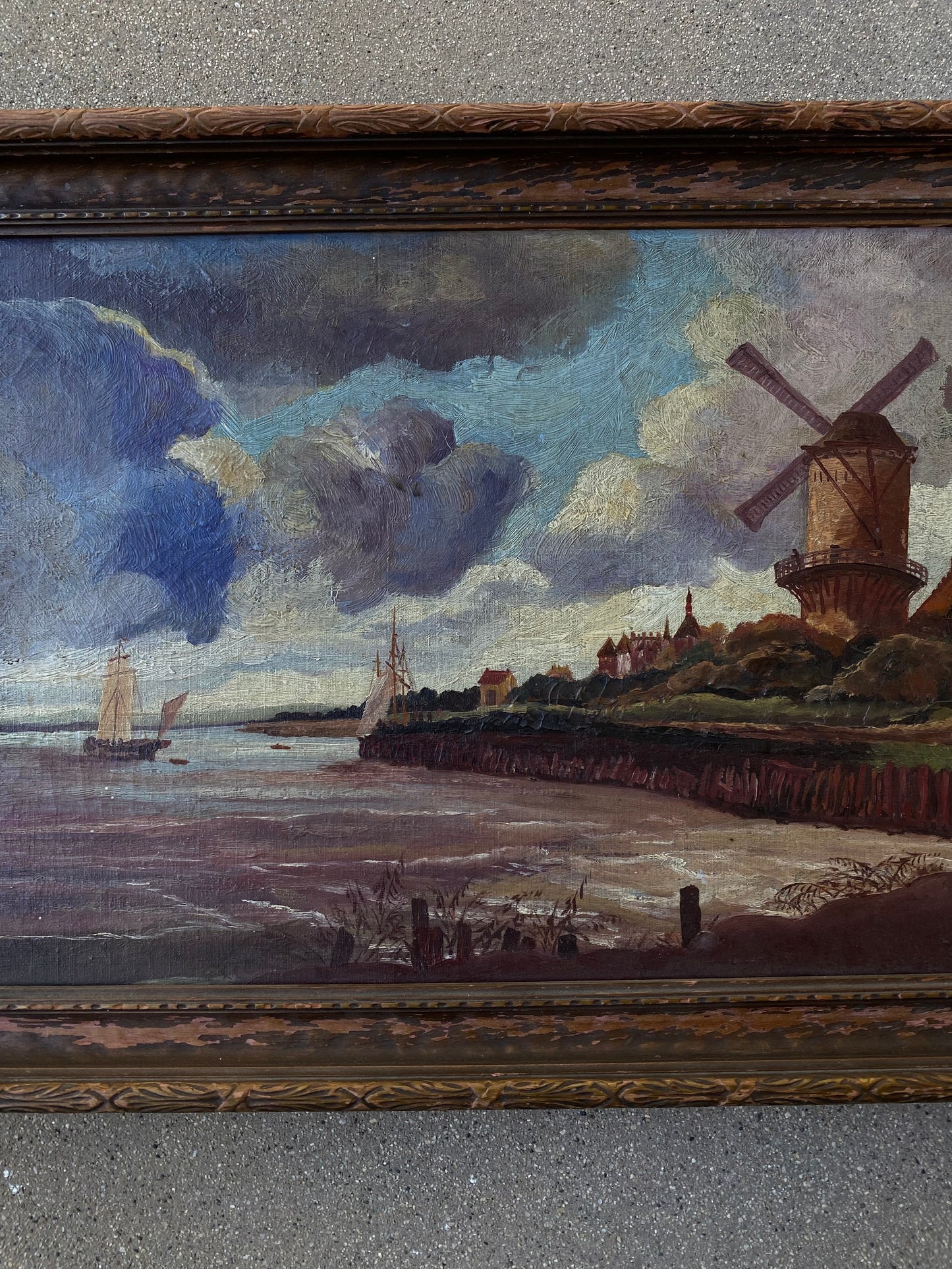 Antique Danish Impressionist Oil Painting in Wood Frame- 15 x 21”