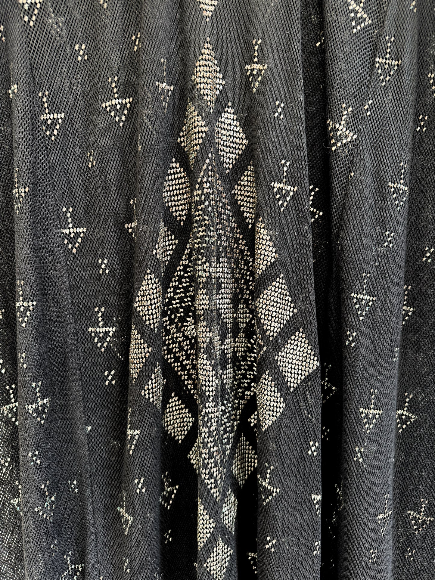 1970s Egyptian Assuit Black Kaftan- M/L