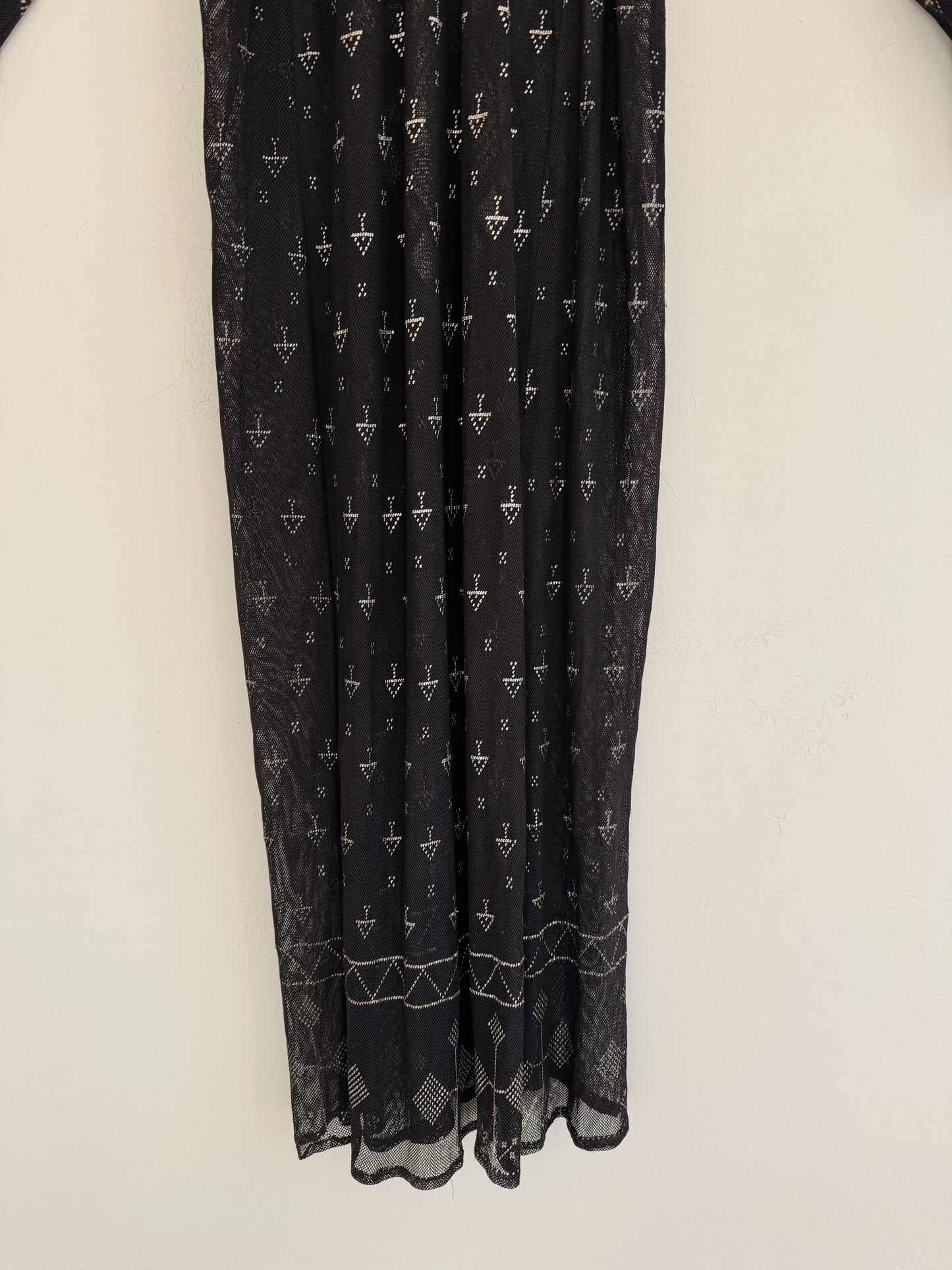 1970s Egyptian Assuit Black Kaftan- M/L