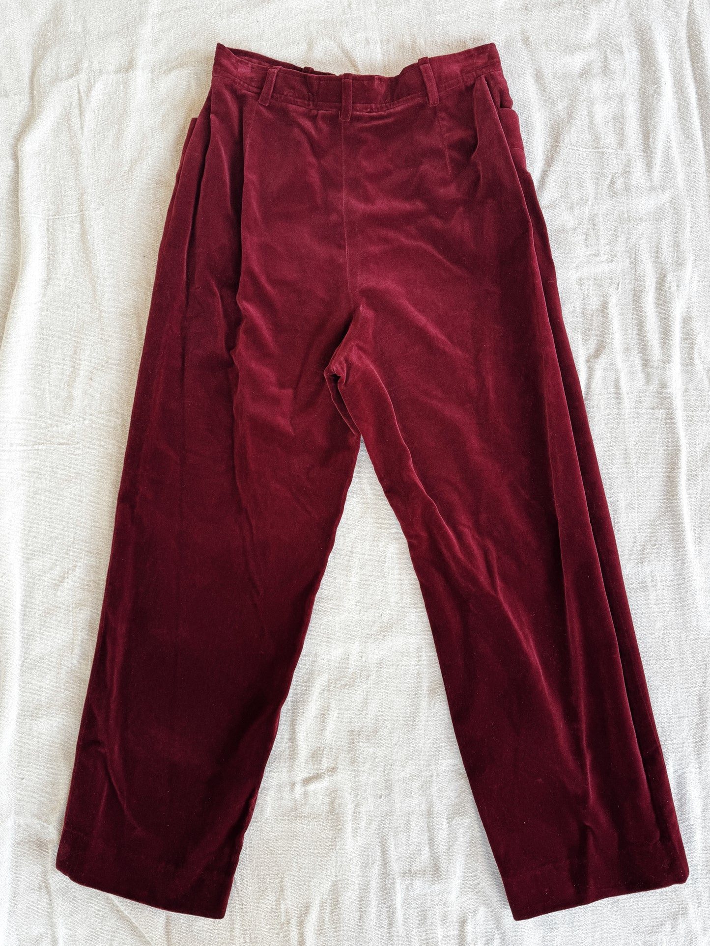 1990s YSL Burgundy Velvet Trousers- S/M