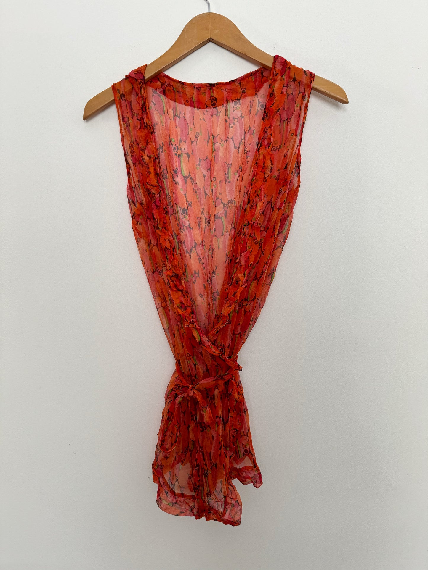 Antique 1920s Avant Garde Italian Silk Chiffon Wrap Top- S-M