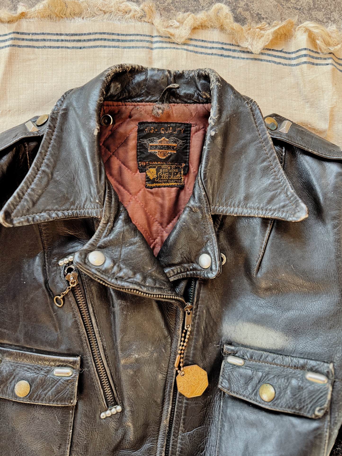 1950s Harley Davidson Cycle Queen w/ Studs + Original Artwork- S/M