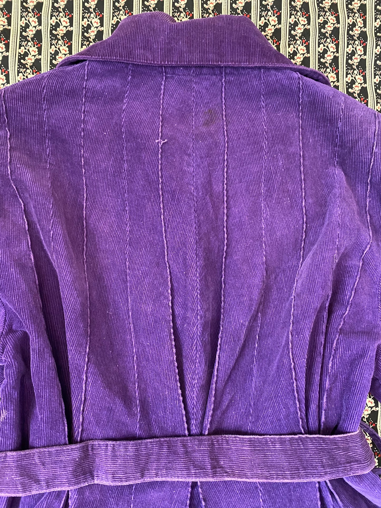 1930s/40s Purple Faded Corduroy Belted Jacket- M/L