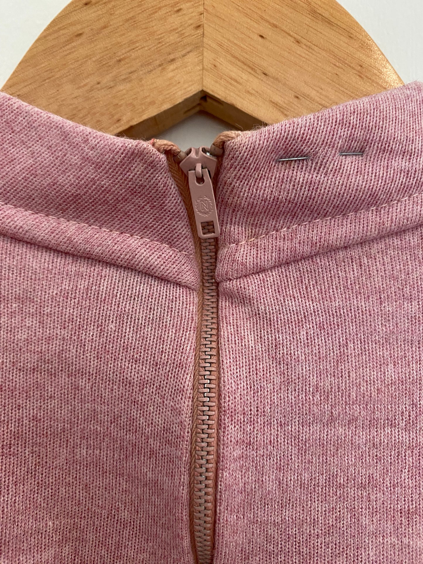 1940s French Pale Lilac Cropped Mock Neck Sweater- M