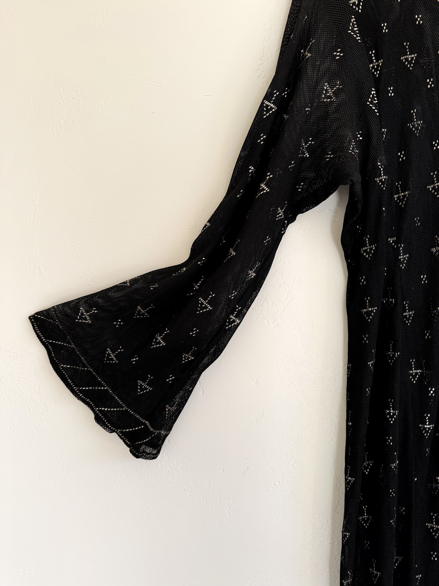 1970s Egyptian Assuit Black Kaftan- M/L