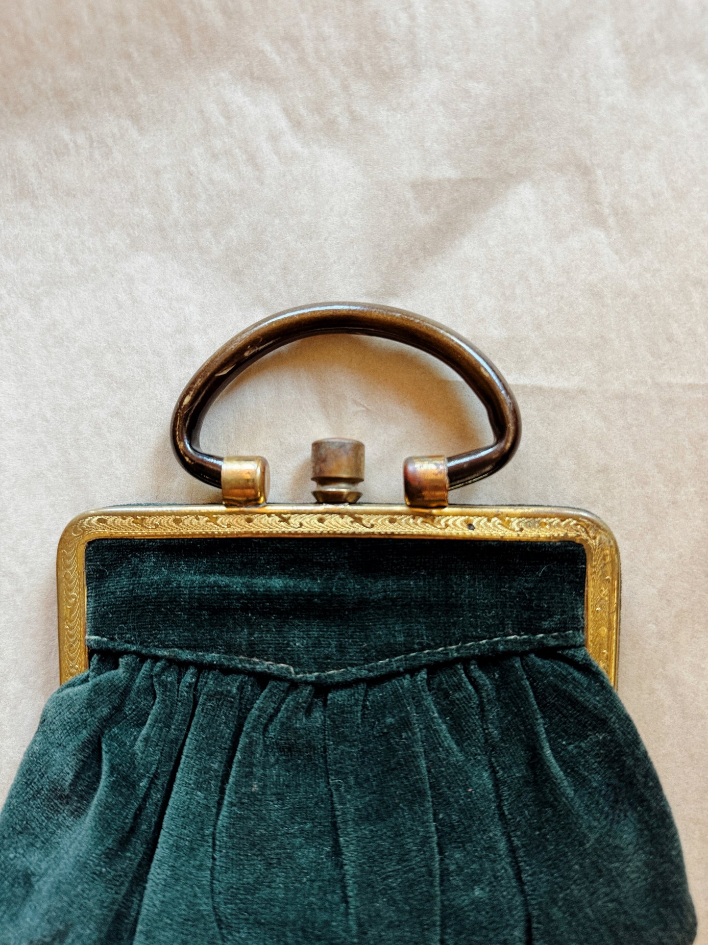 Victorian Petite Emerald Velvet Handbag