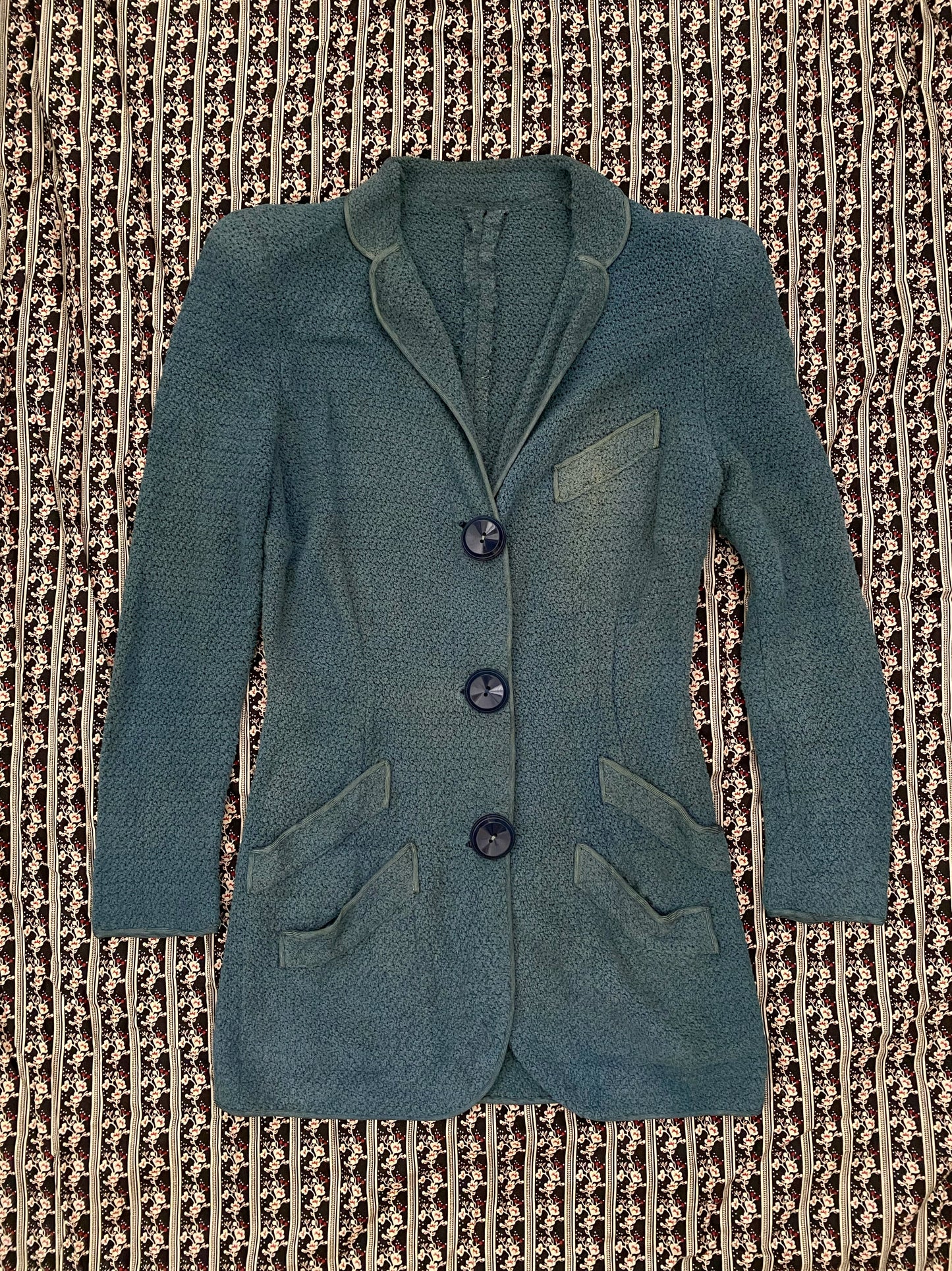 1930s Rare French Eliane Knit Blazer Jacket- XS/S