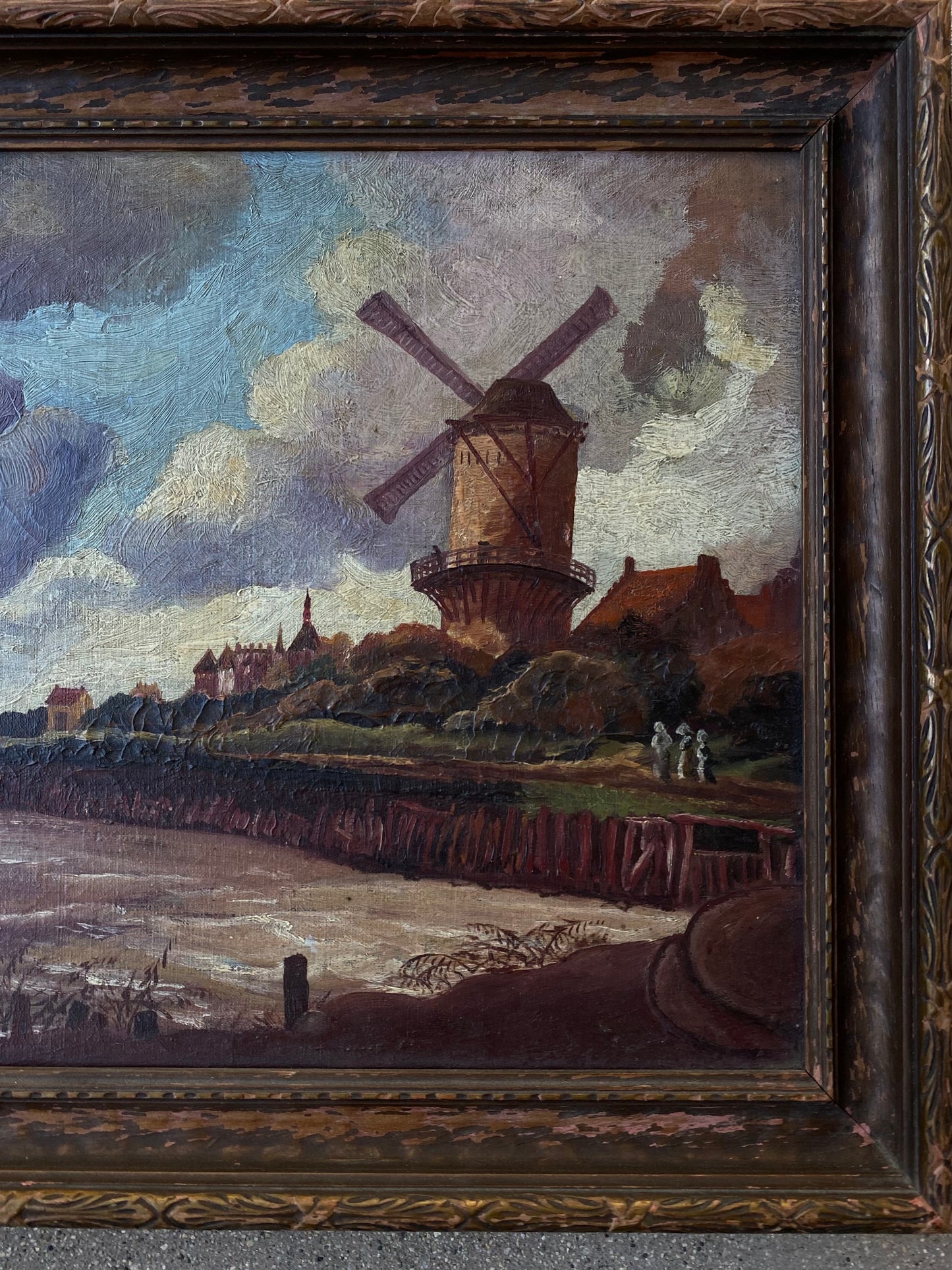 Antique Danish Impressionist Oil Painting in Wood Frame- 15 x 21”