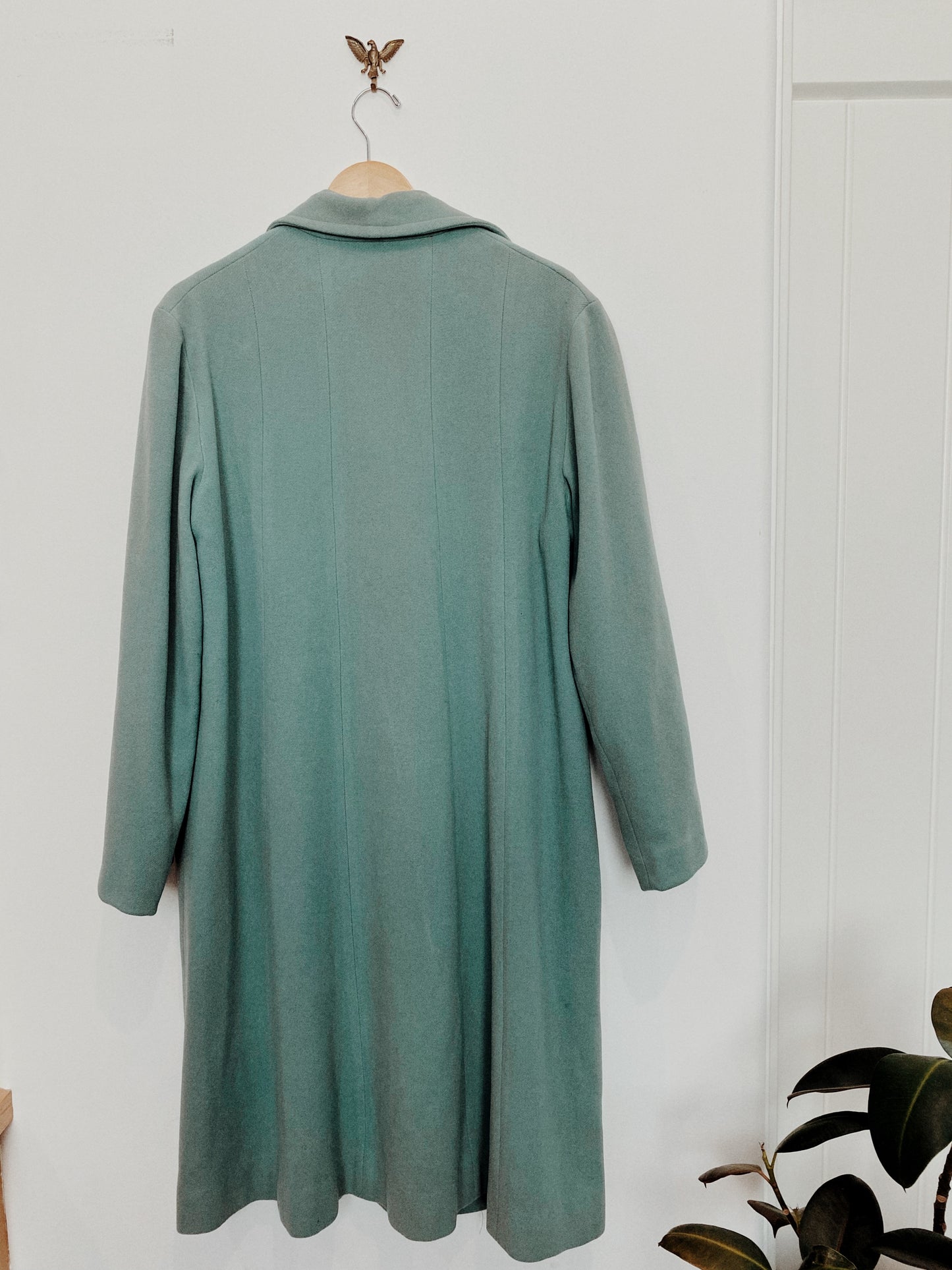 1950s Sea Foam Swing Coat w/ Deco Details- L/XL