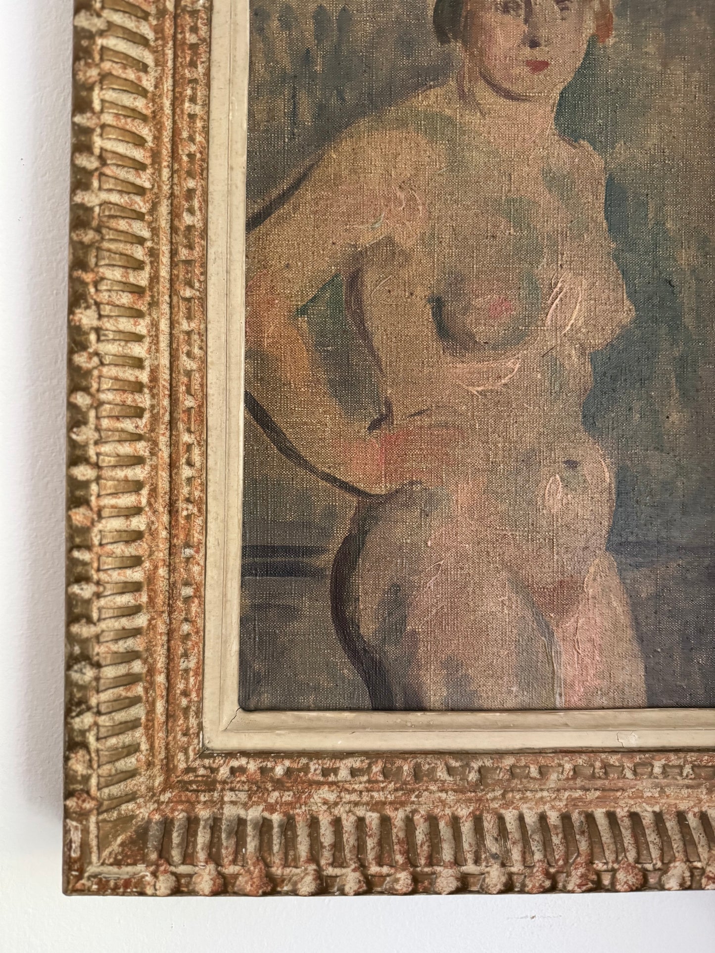1920s/30s Expressionist Pale Blue Nude- 17 x 14”