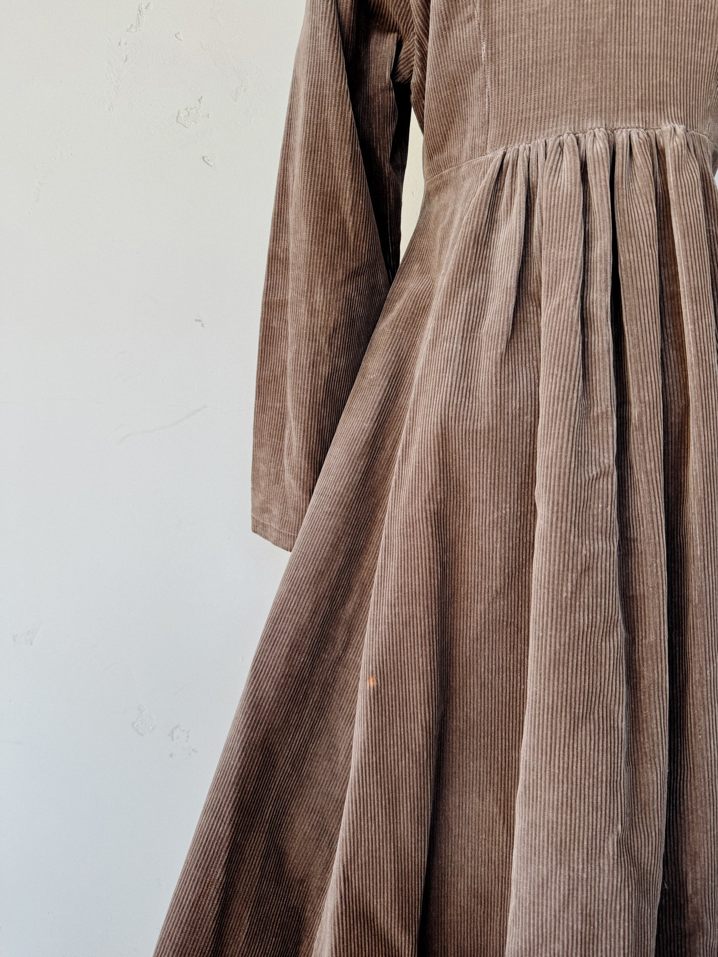1960s Rare Laura Ashley Corduroy Dress w/ Caplet- S/M
