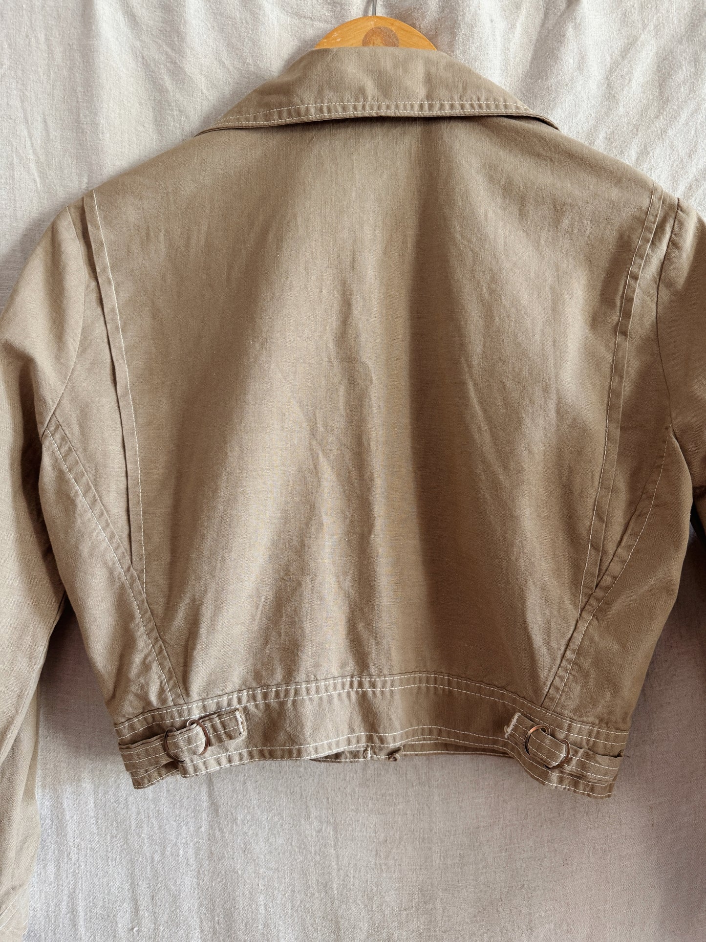 1950s Taupe Studded Cropped Western Jacket- S/M