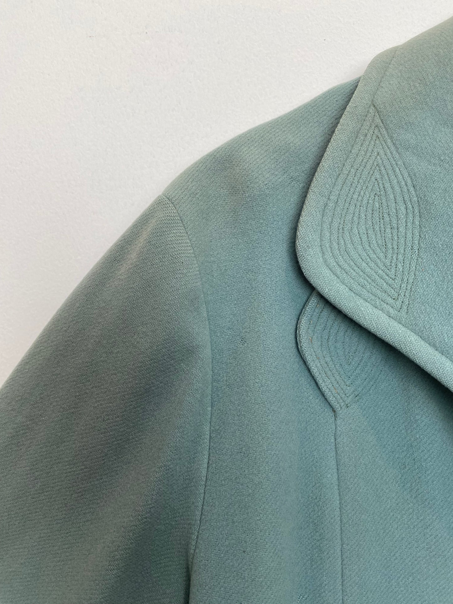 1950s Sea Foam Swing Coat w/ Deco Details- L/XL