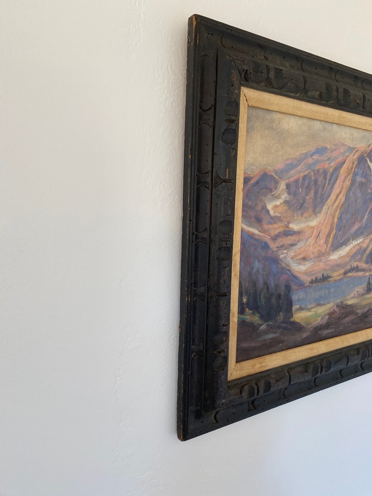 1940s Purple Mountain Range American Landscape Painting- 23x27”
