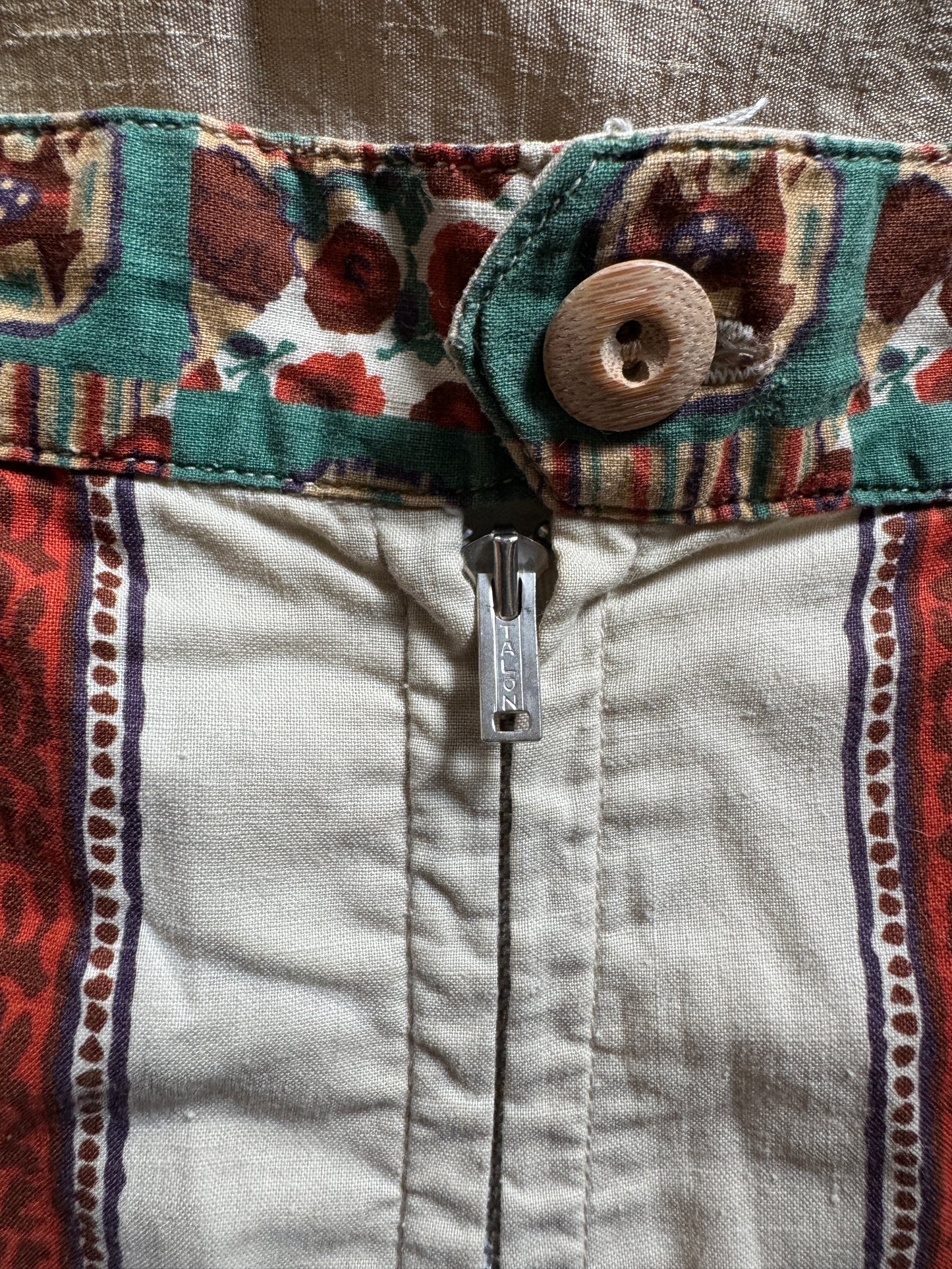 1950s Folk Novelty Print Cotton Play Set- S/M