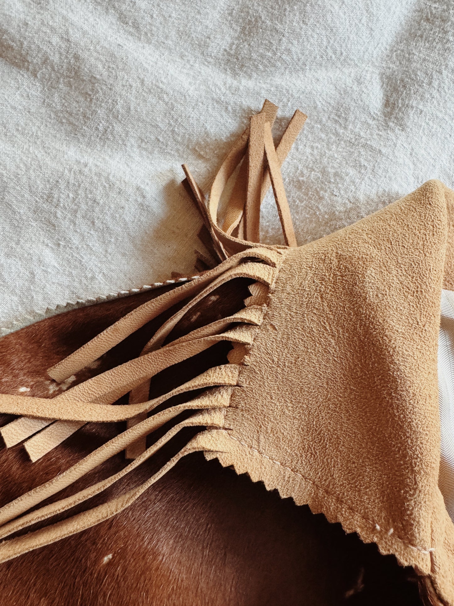 1950s Cowhide + Butter Suede Fringe Cowboy Jacket- S