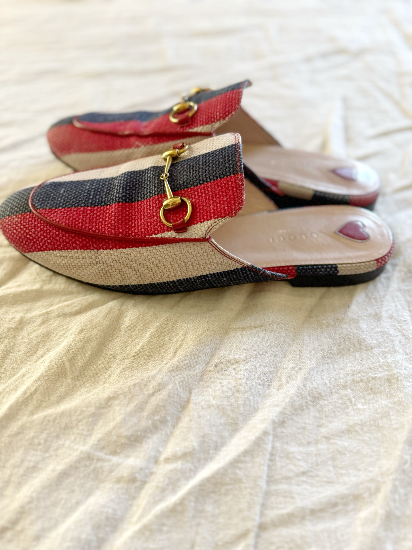 Gucci Woven Colorblock Slides w/ Horsebit- 8