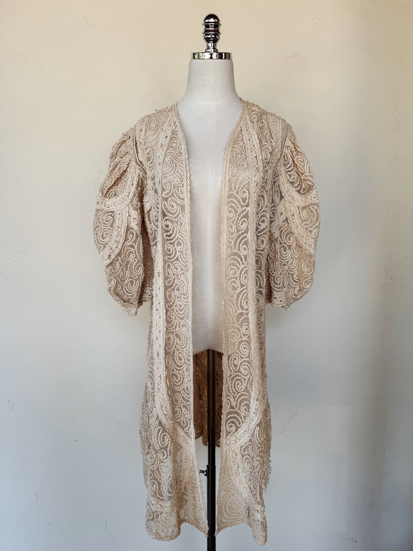 Antique Balloon Sleeve Net + Soutache Duster