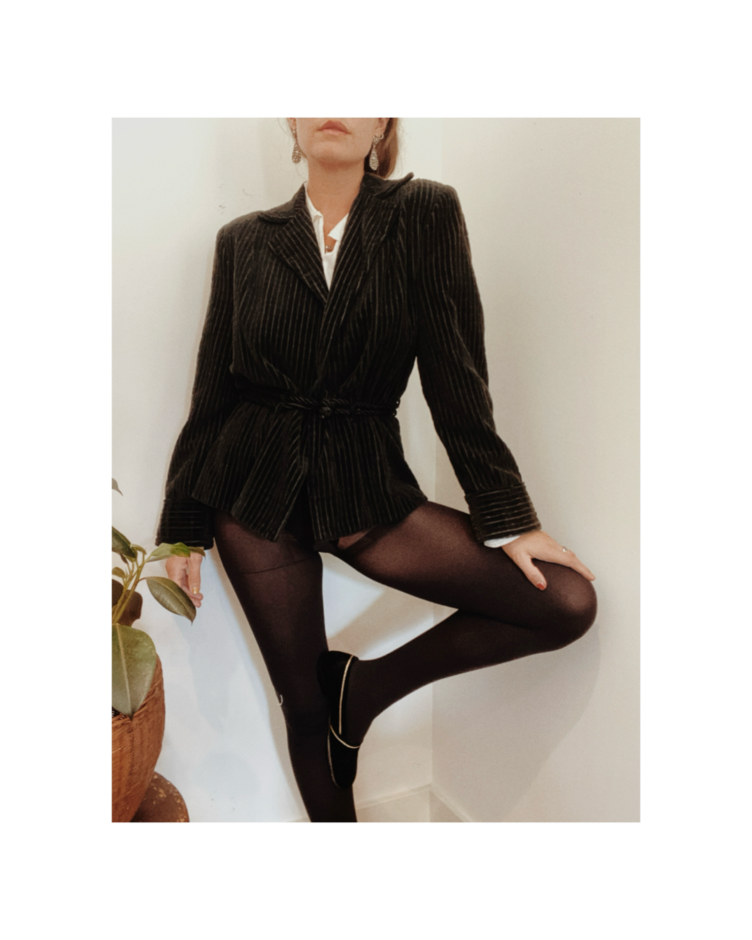 1930s Charcoal Corduroy Outerwear Jacket by I. Magnin- M