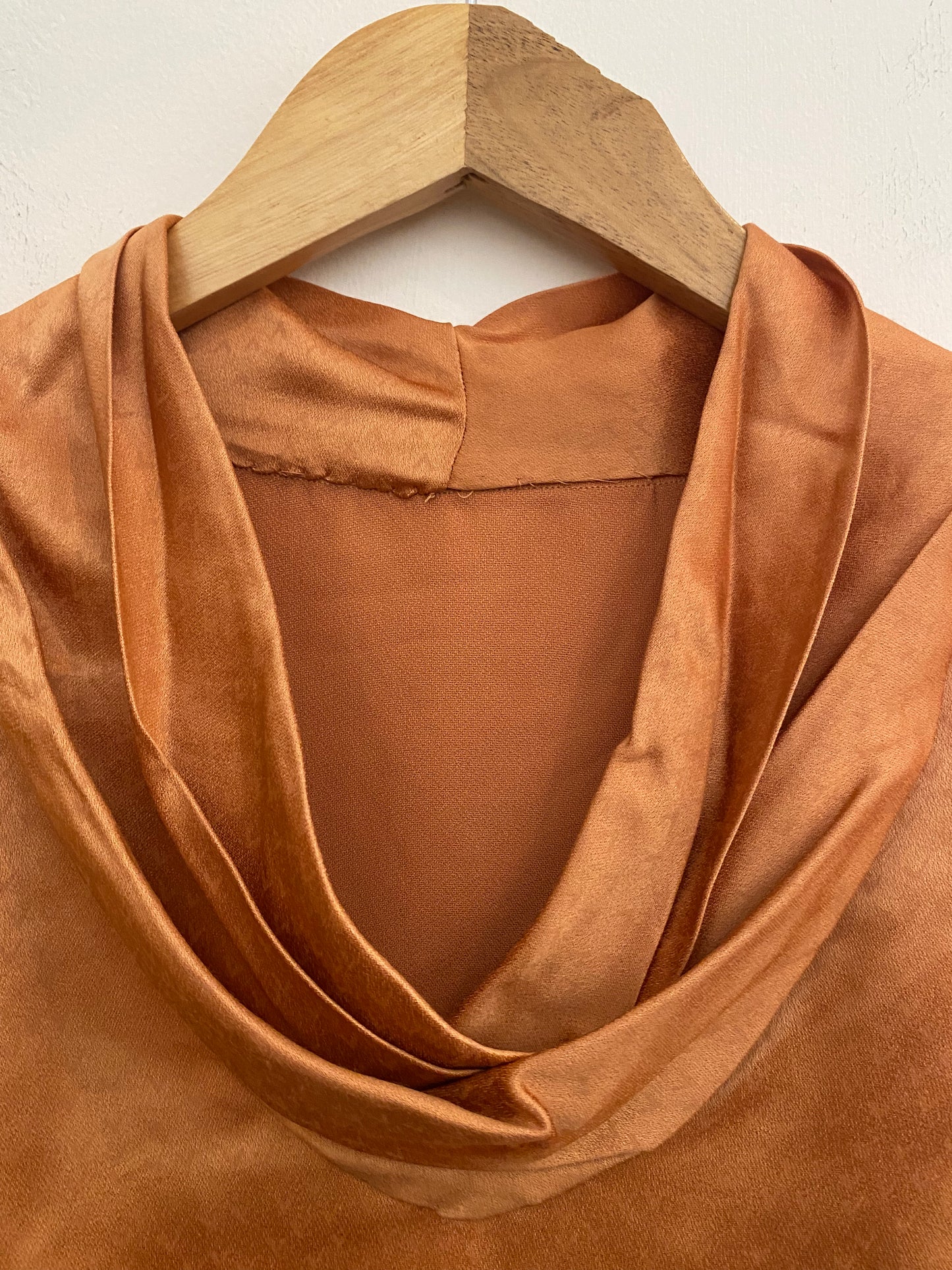 1940s Champagne Rayon Satin Blouse- S/M