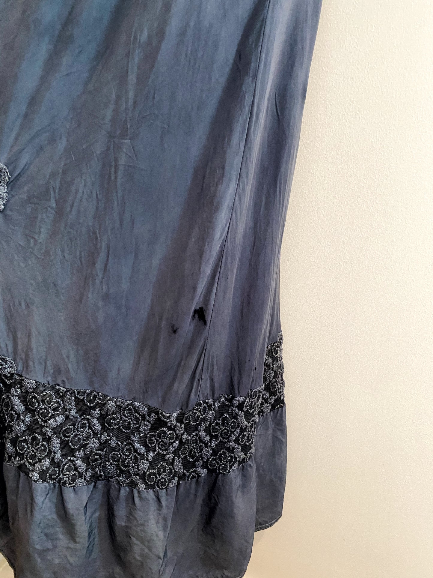 1930s Silk + Lace Robins Egg Slip Dress- S/M