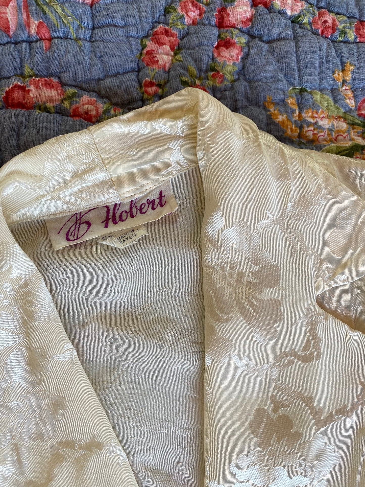 1940s Jacquard Rayon Lounge Set w/ Tassels- S
