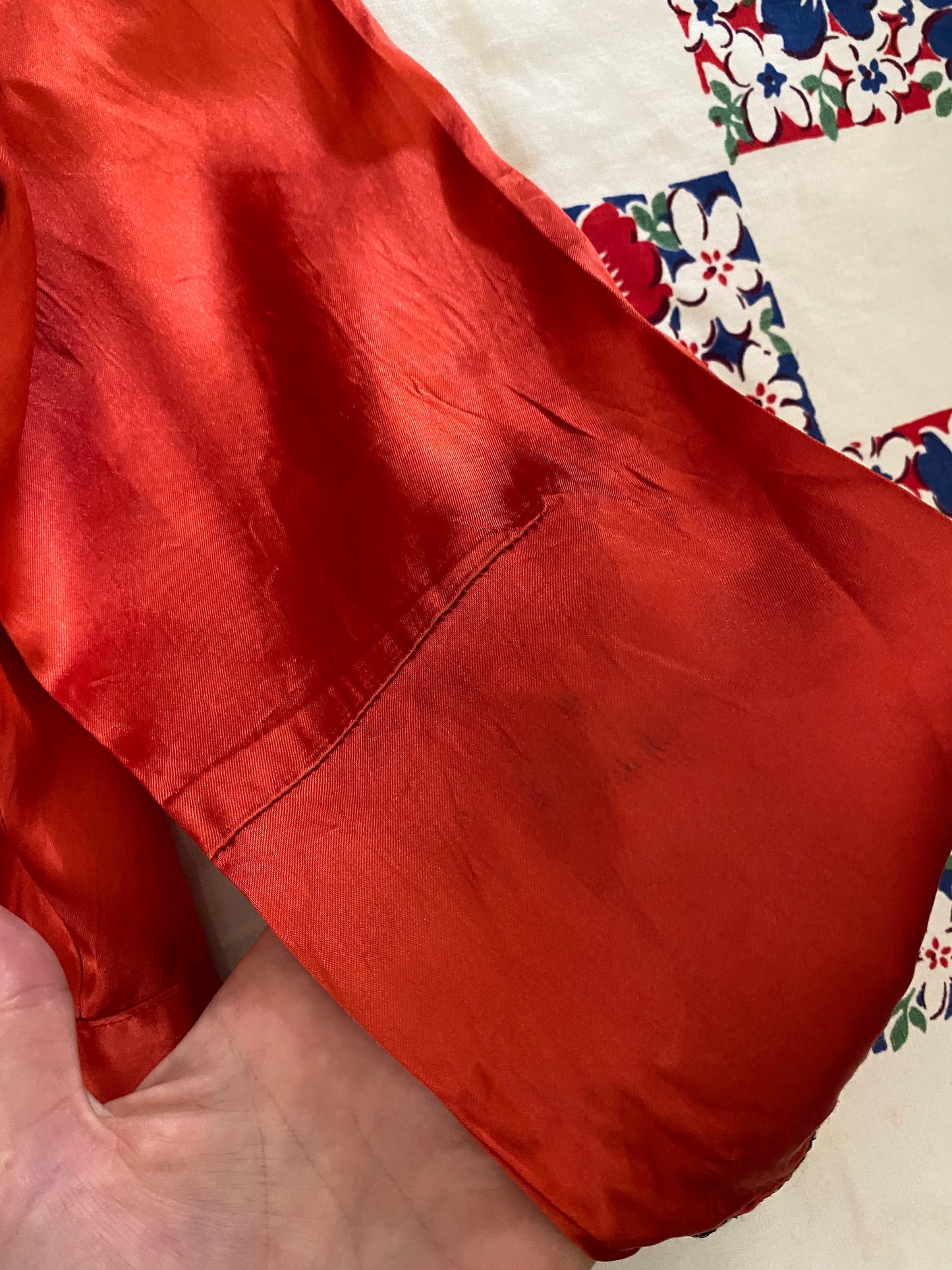1940s Cabernet Red Satin Rayon Short Show Set- M