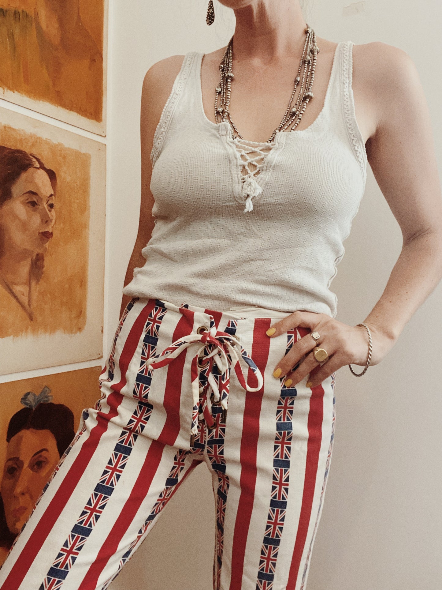 1960s British Flag Lace Up Pants- 6