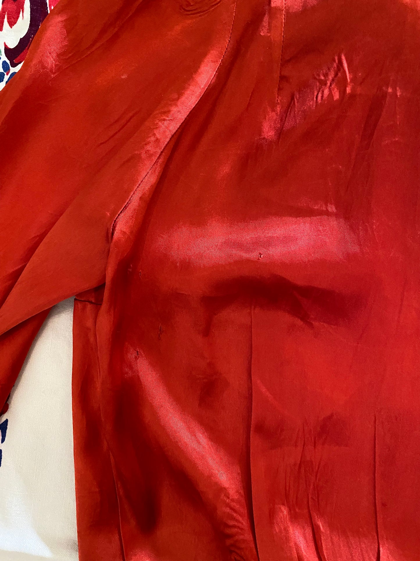 1940s Cabernet Red Satin Rayon Short Show Set- M