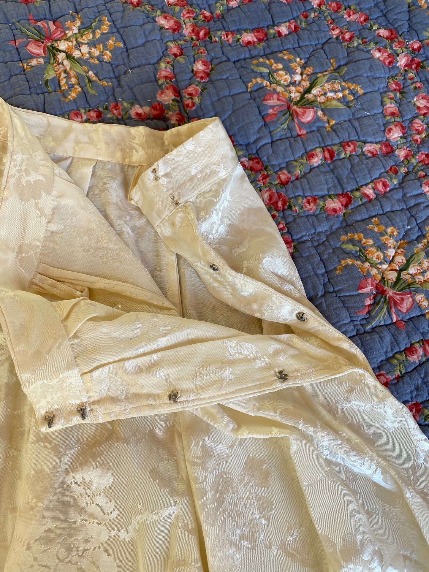 1940s Jacquard Rayon Lounge Set w/ Tassels- S