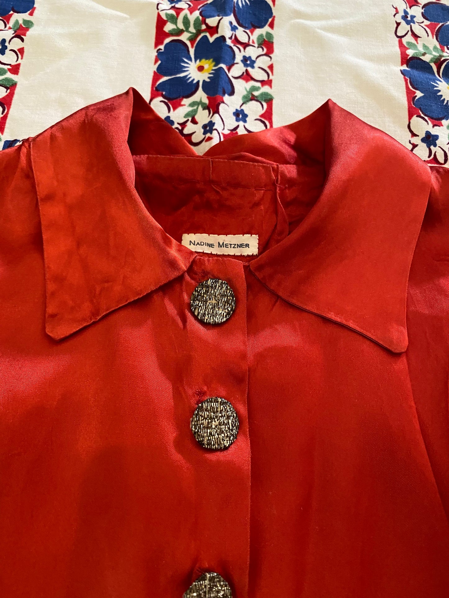 1940s Cabernet Red Satin Rayon Short Show Set- M