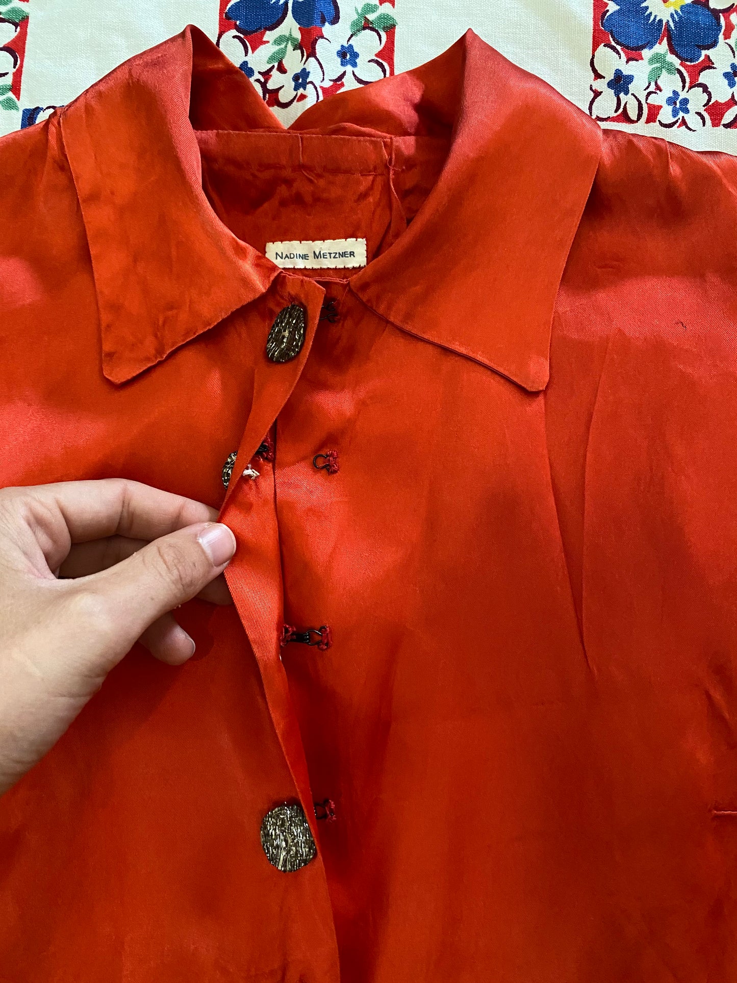 1940s Cabernet Red Satin Rayon Short Show Set- M