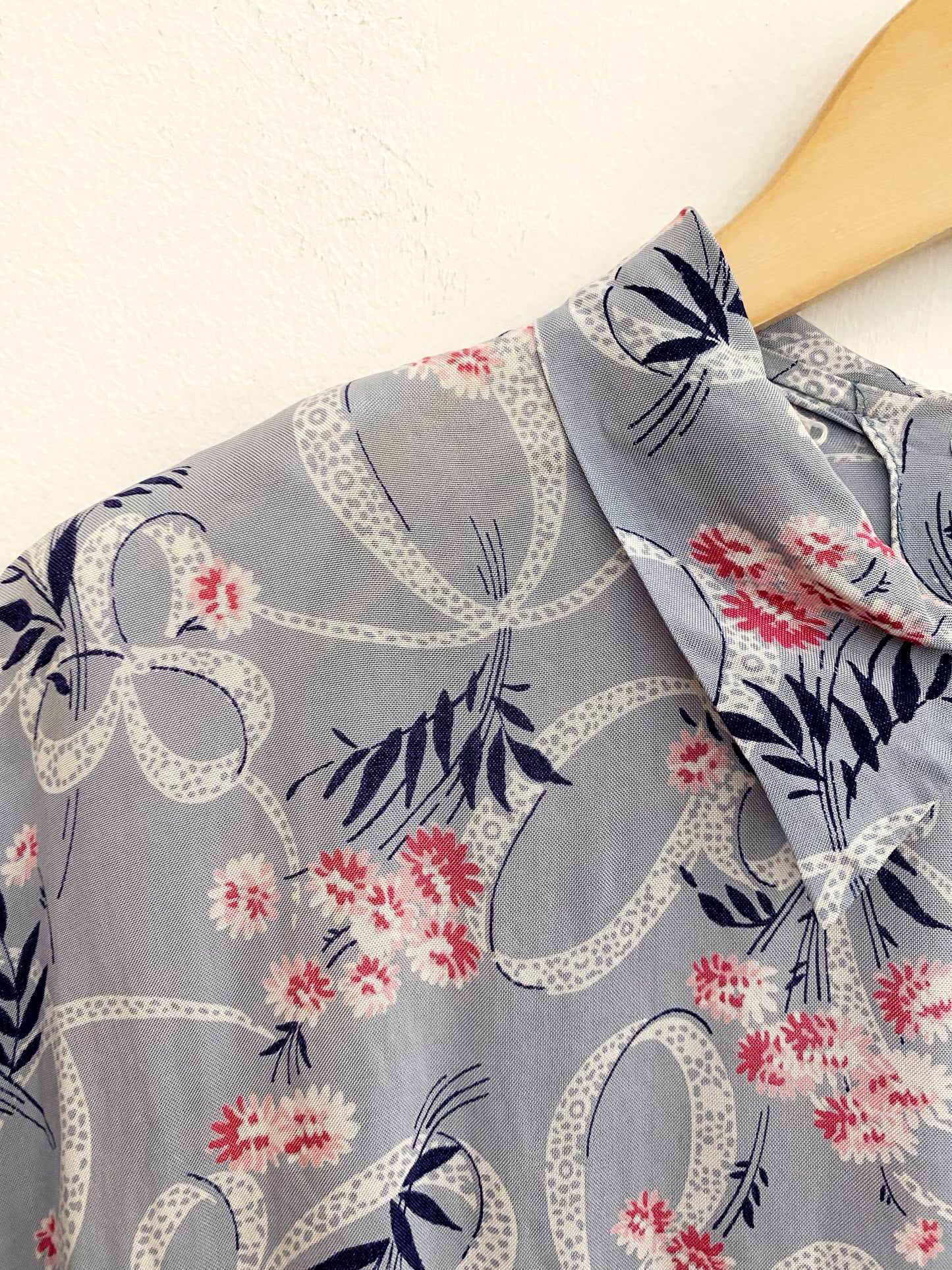 1940s Rayon Novelty Print Blouse- M/L