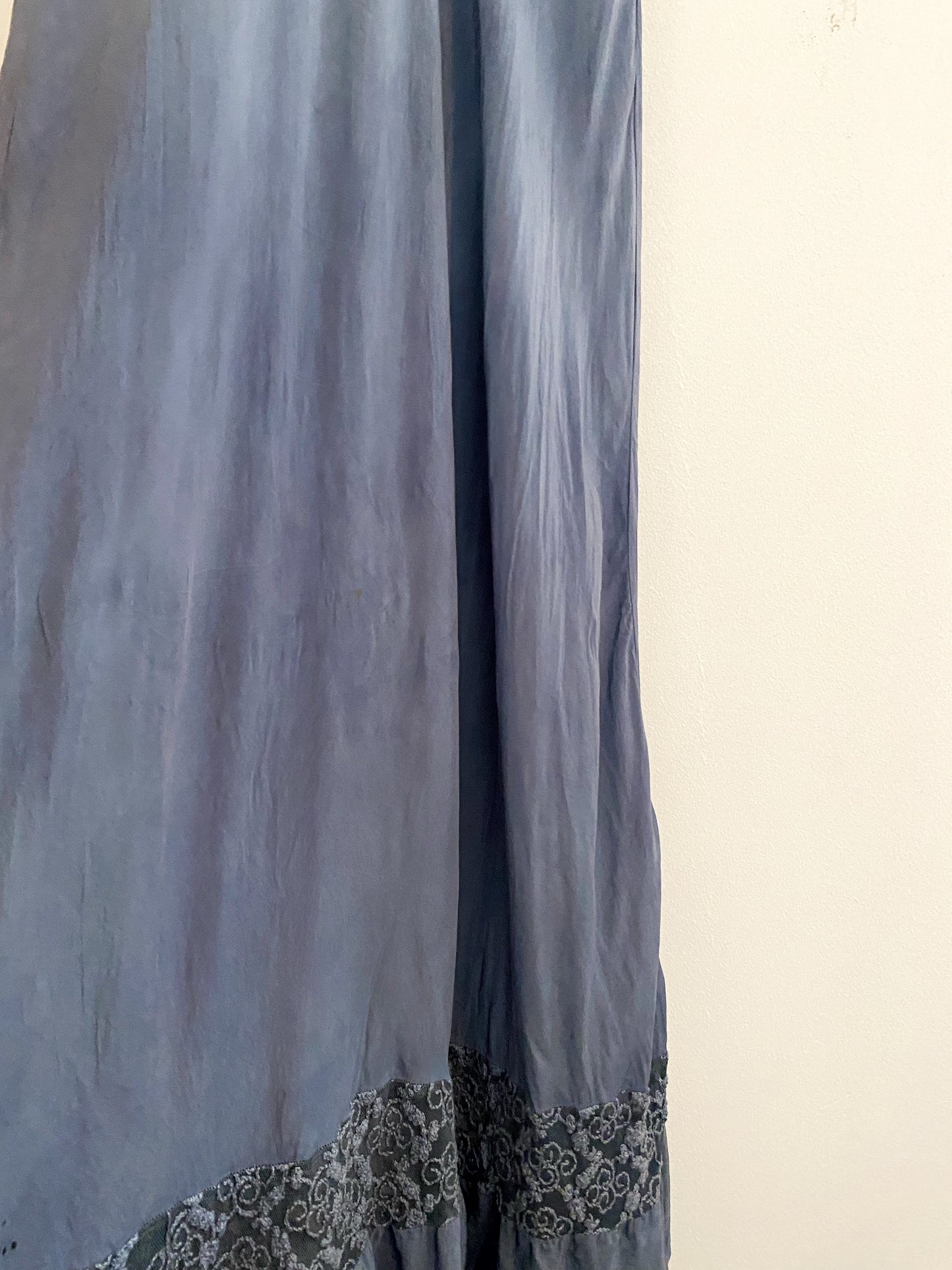 1930s Silk + Lace Robins Egg Slip Dress- S/M