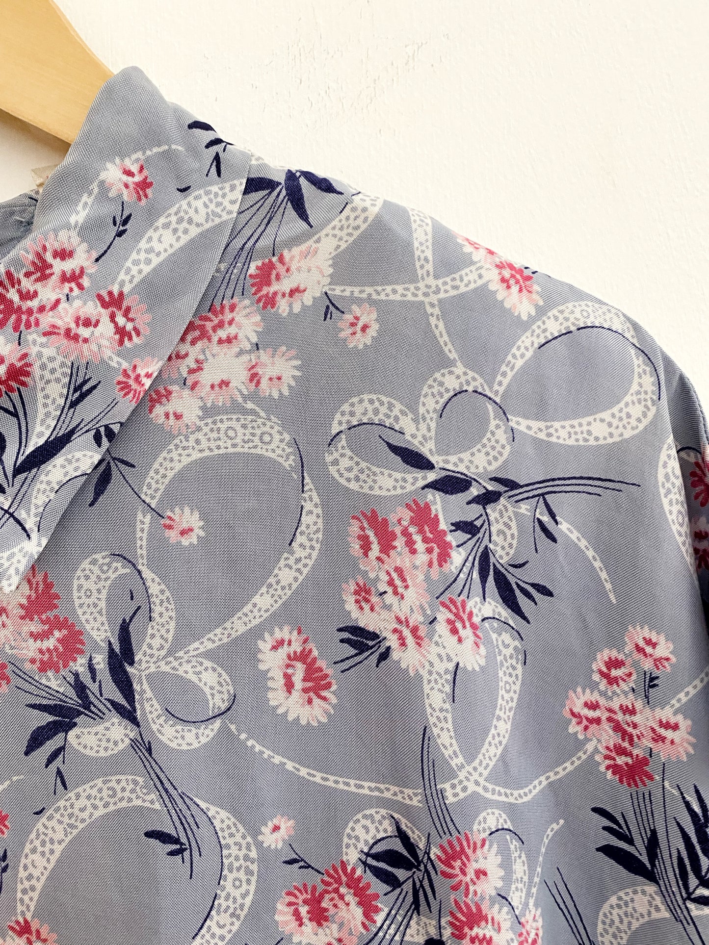 1940s Rayon Novelty Print Blouse- M/L